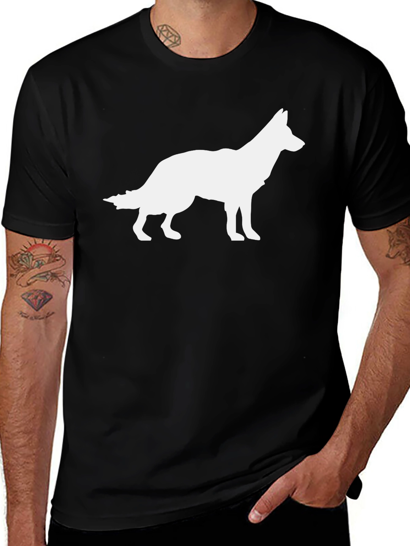 Variant 8 of Dog Silhouette Graphic Tee - Classic Black T-Shirt