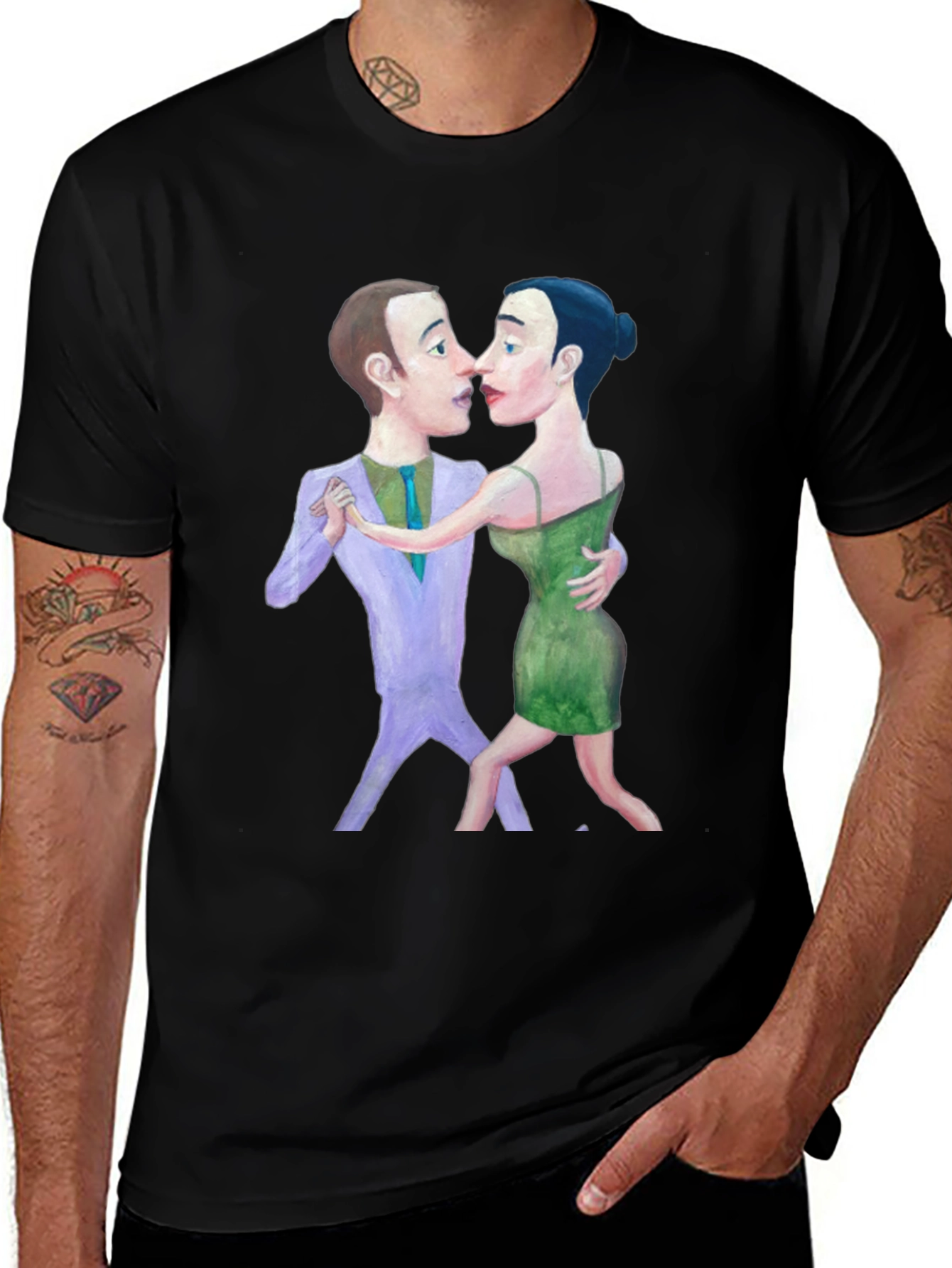 Variant 29 of Tango Couple Graphic Print Black T-Shirt
