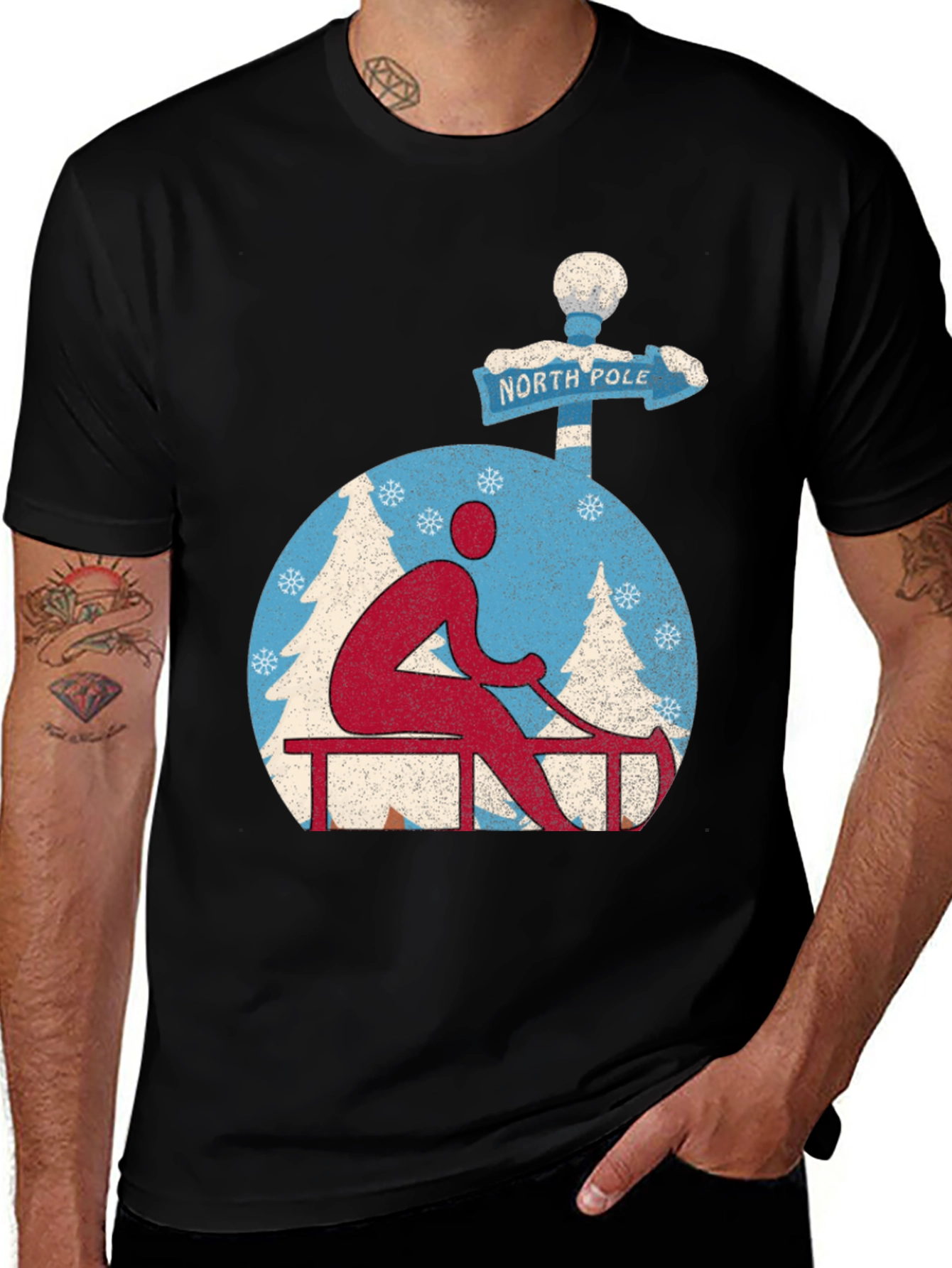 Variant 3 of North Pole Sledding Tee - Winter Holiday Shirt