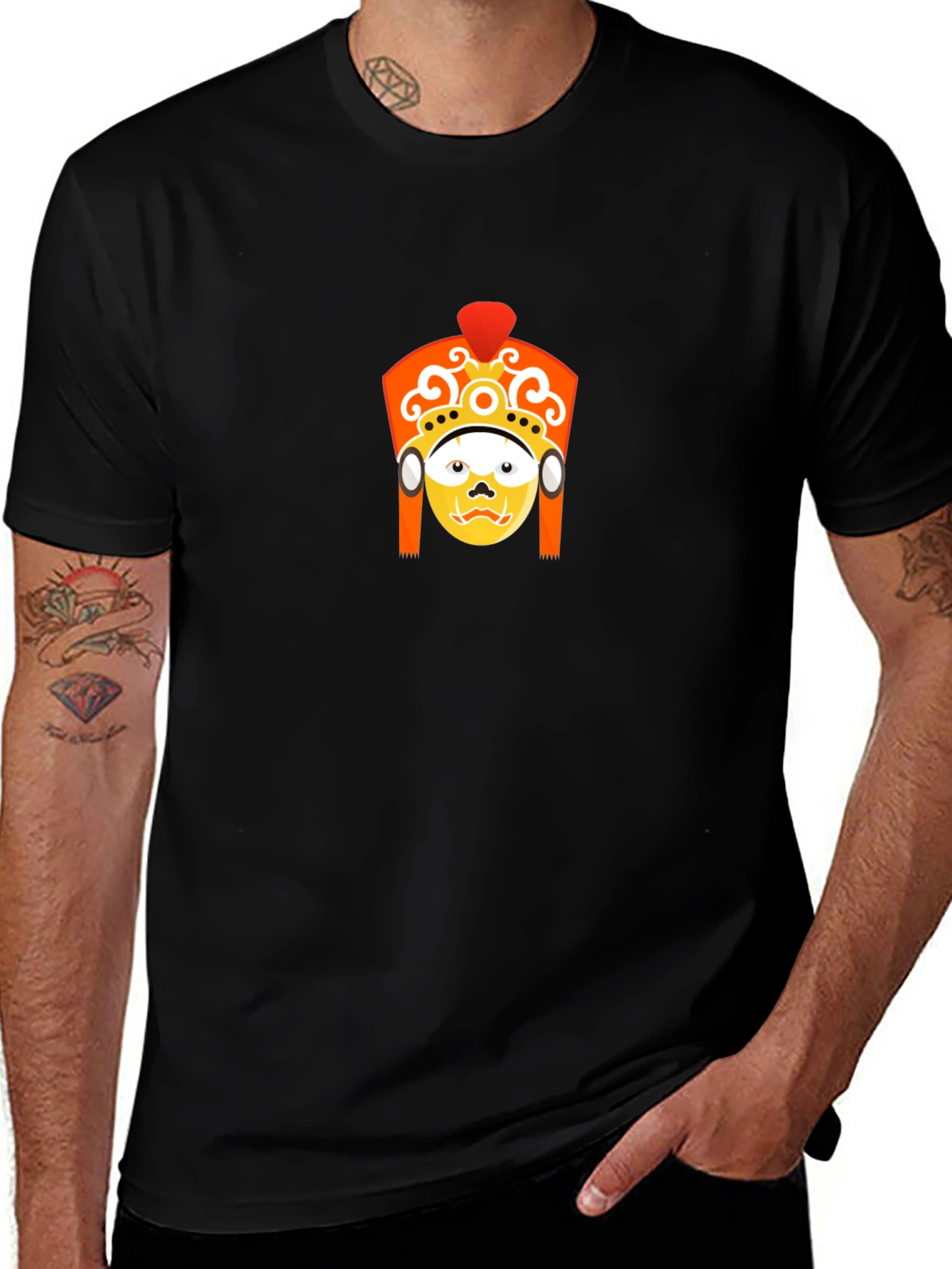 Graphic T-Shirt: Kathmandu Mask Design - Black