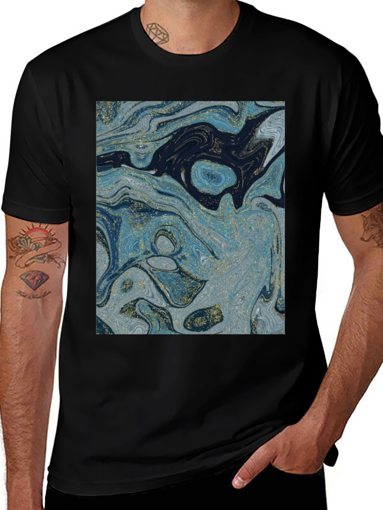 Variant 28 of Abstract Art Black T-Shirt - Stylish Graphic Tee