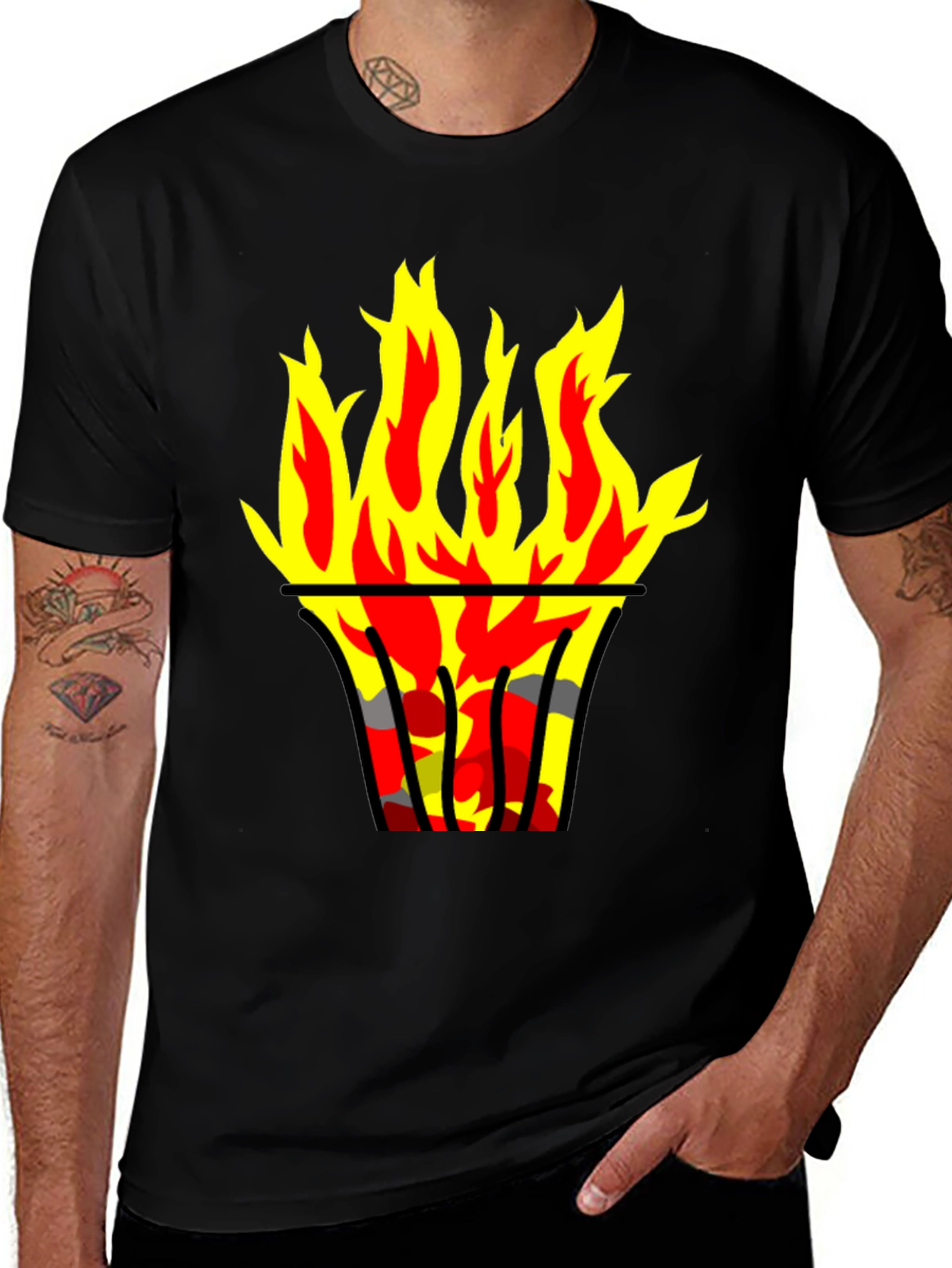 Variant 11 of Flaming Basket Graphic Tee - Bold Streetwear