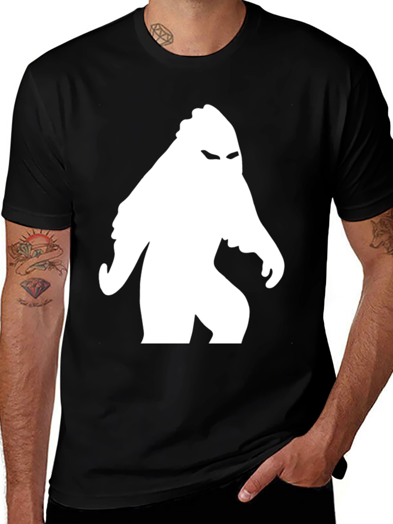 Bigfoot Graphic Tee - Black Cotton T-Shirt