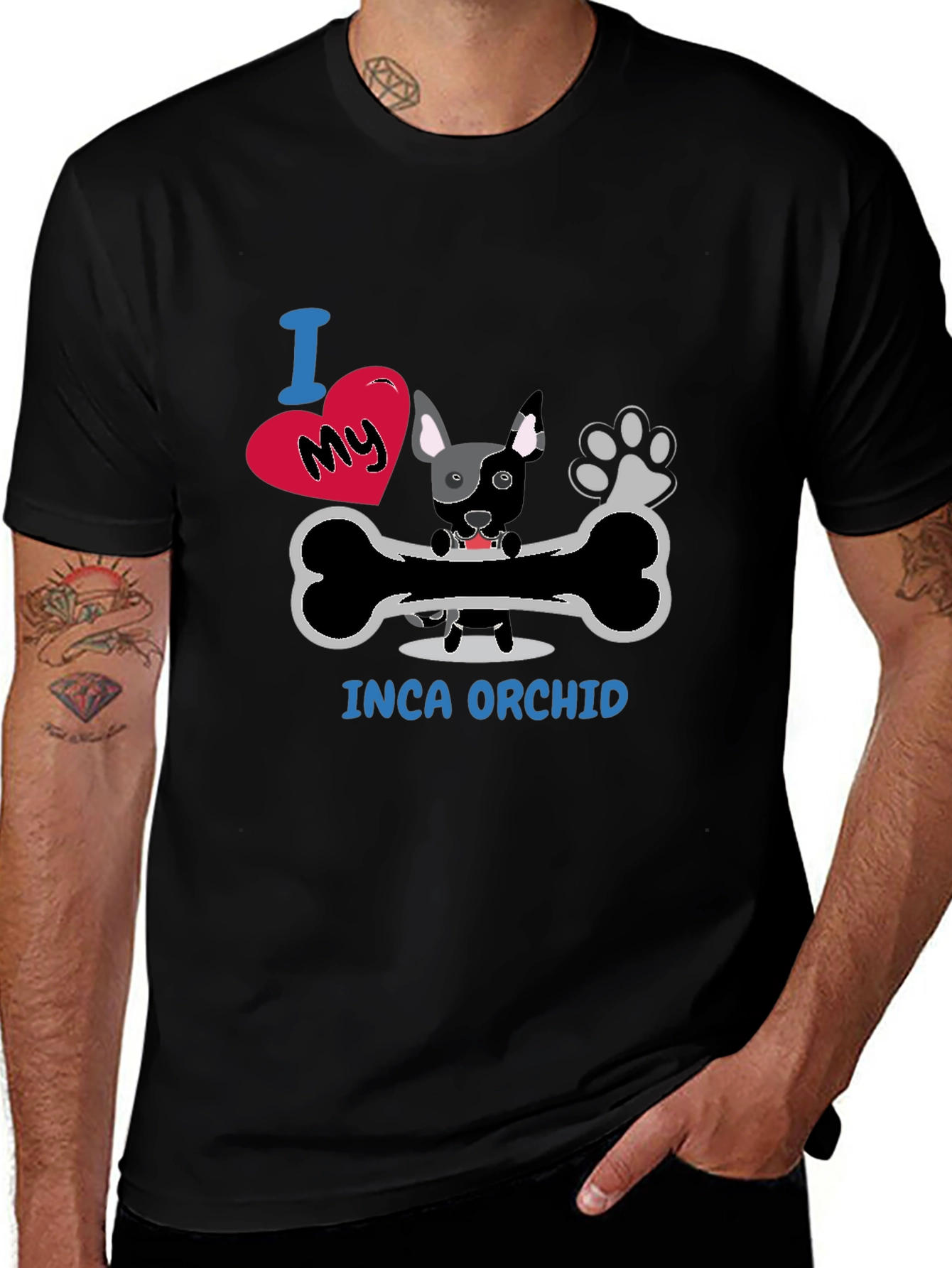 I Love My Inca Orchid Dog T-Shirt