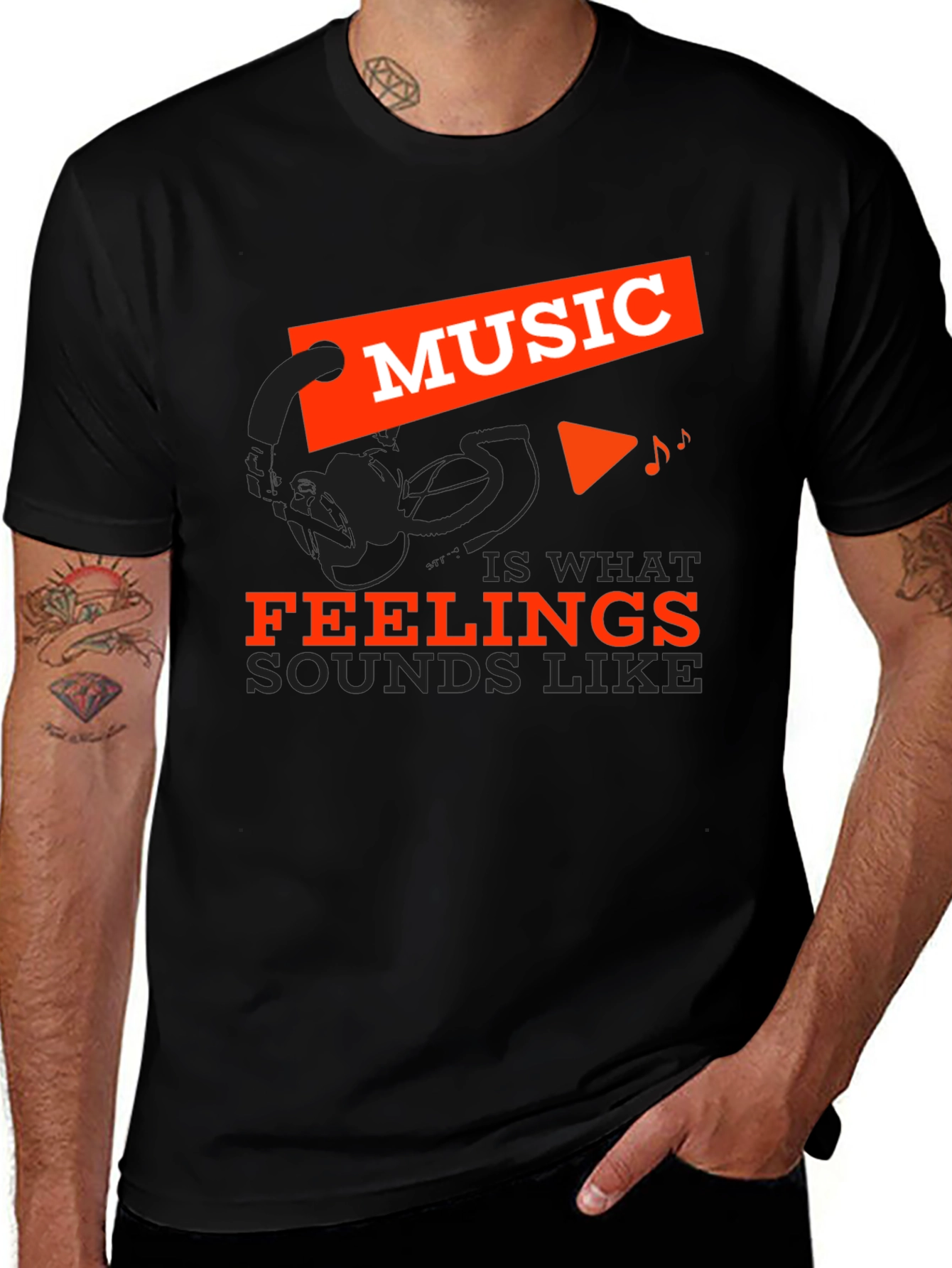 Variant 8 of Music is What Feelings Sound Like Graphic Tee