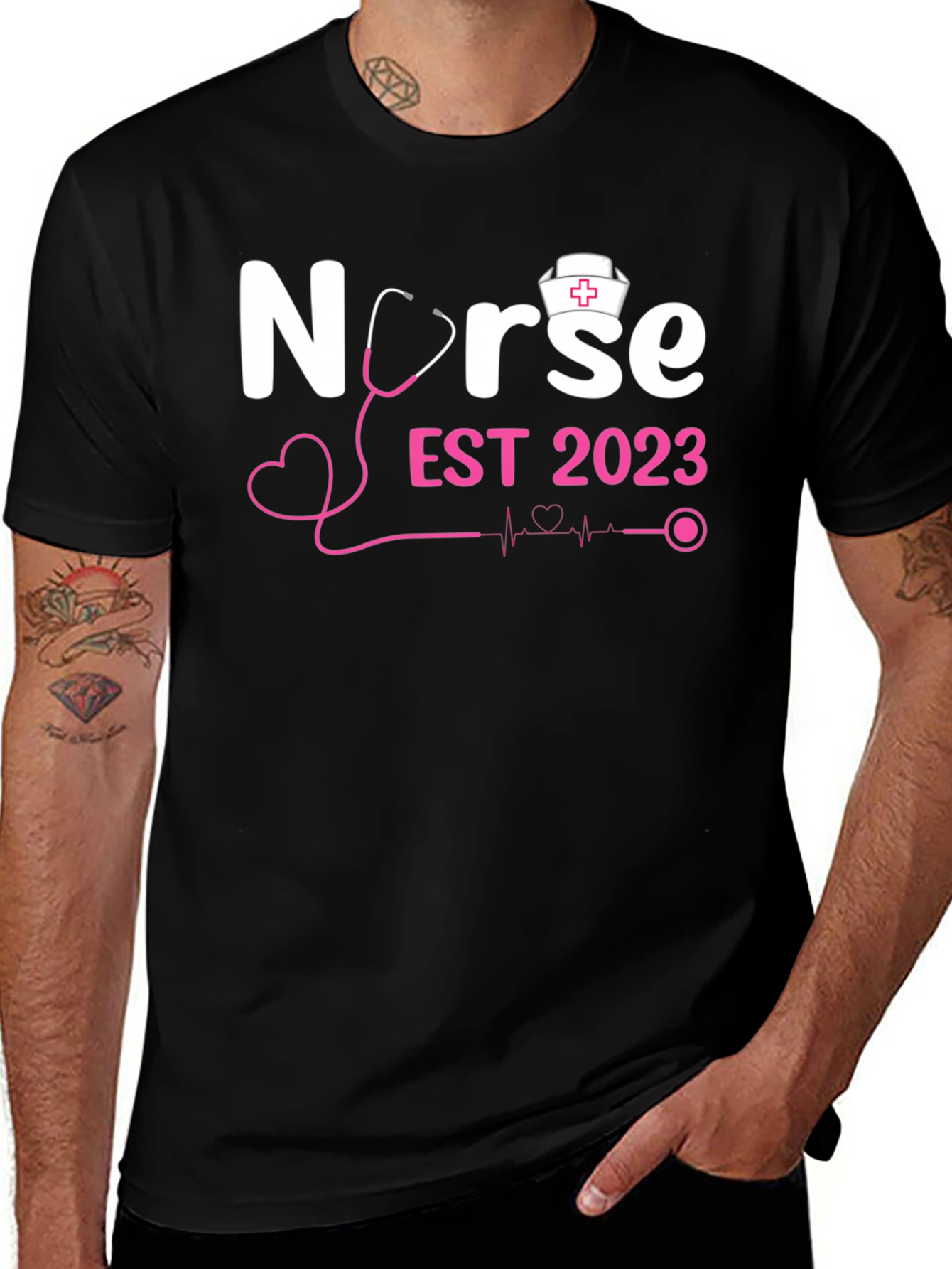 Variant 18 of Nurse Est 2023 Black T-Shirt Gift