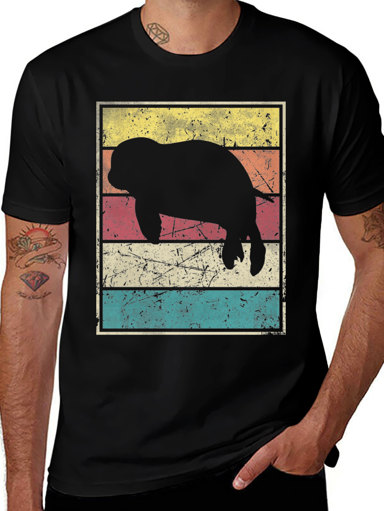 Variant 18 of Retro Manatee Silhouette T-Shirt