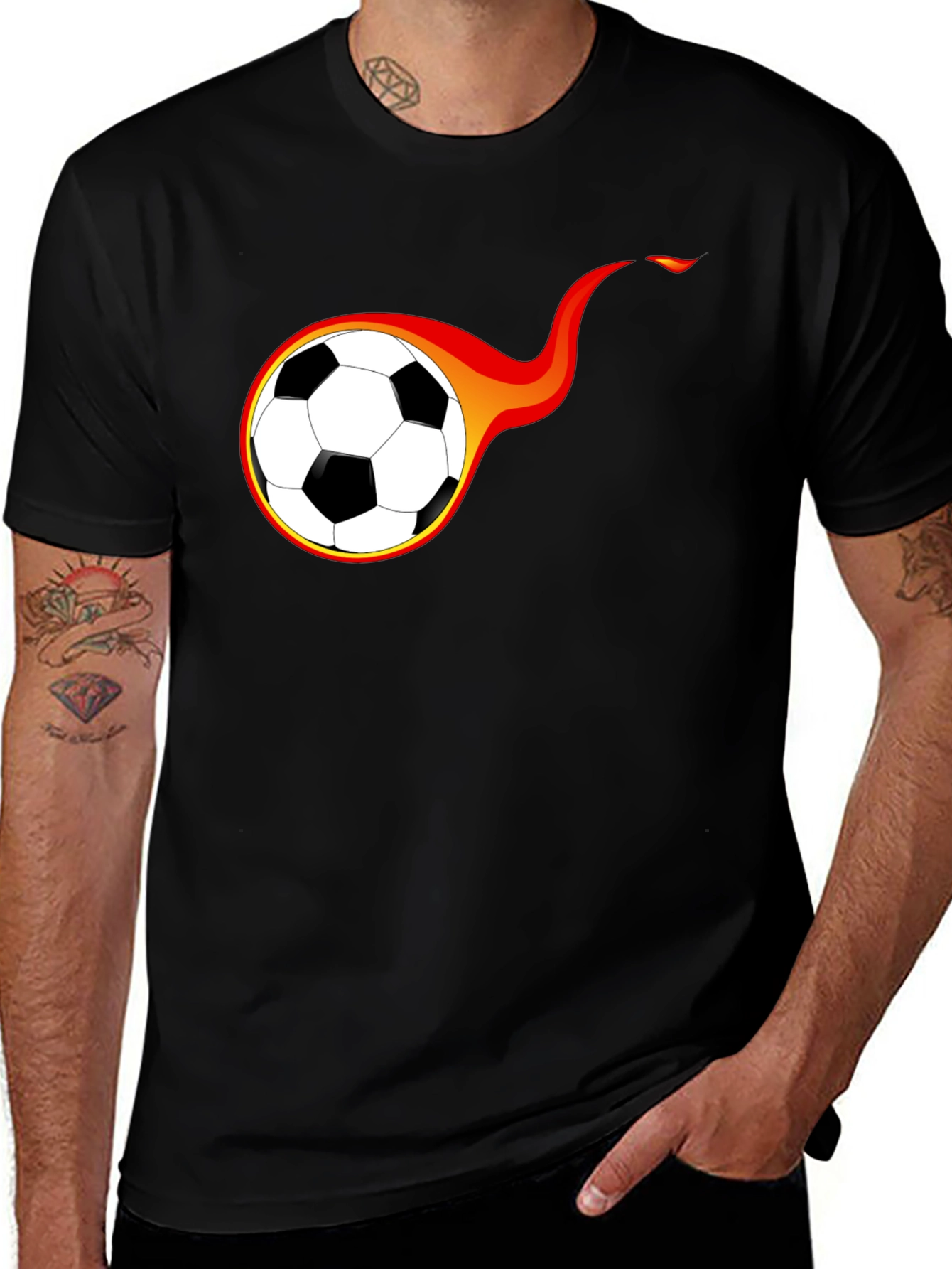 Variant 23 of Flaming Soccer Ball Graphic T-Shirt