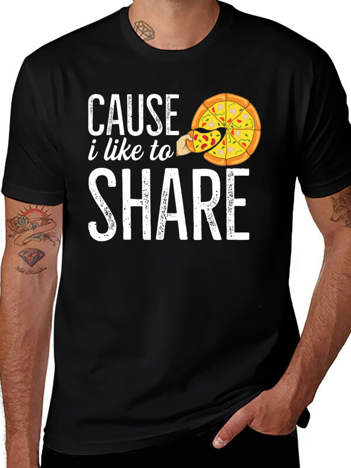 Variant 30 of Cause I Like to Share Pizza Graphic T-Shirt
