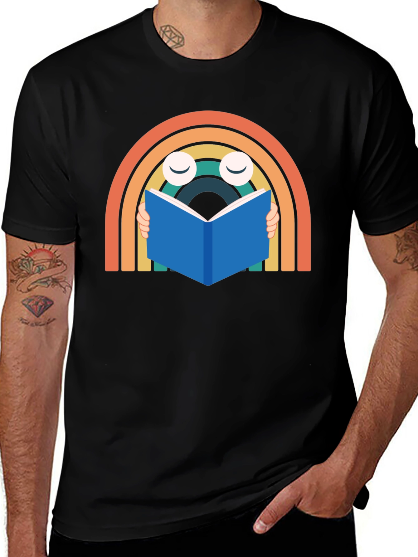 Variant 4 of Rainbow Bookworm T-Shirt - Unisex Graphic Tee