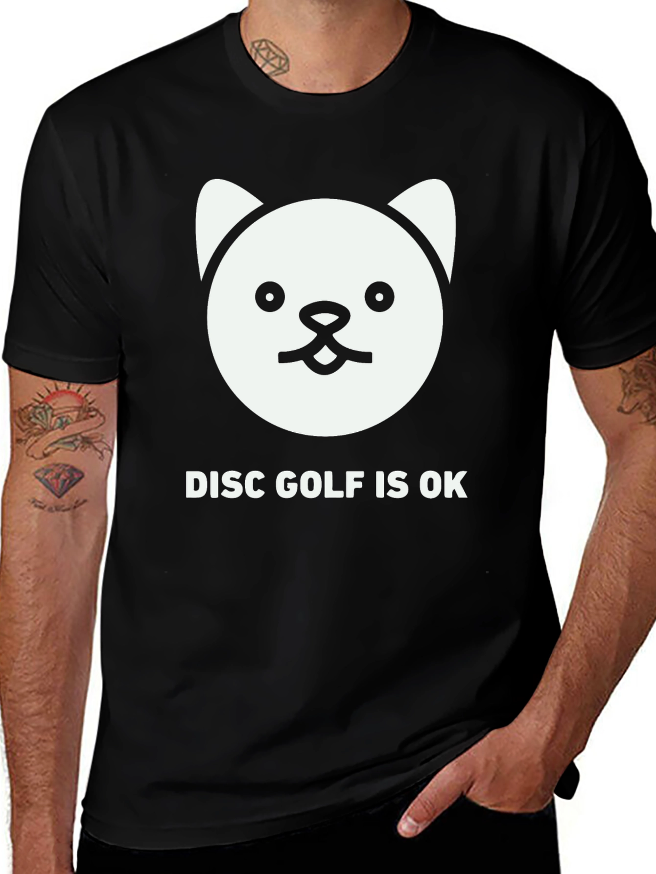 Variant 13 of Disc Golf is OK T-Shirt with Cute Cat Design