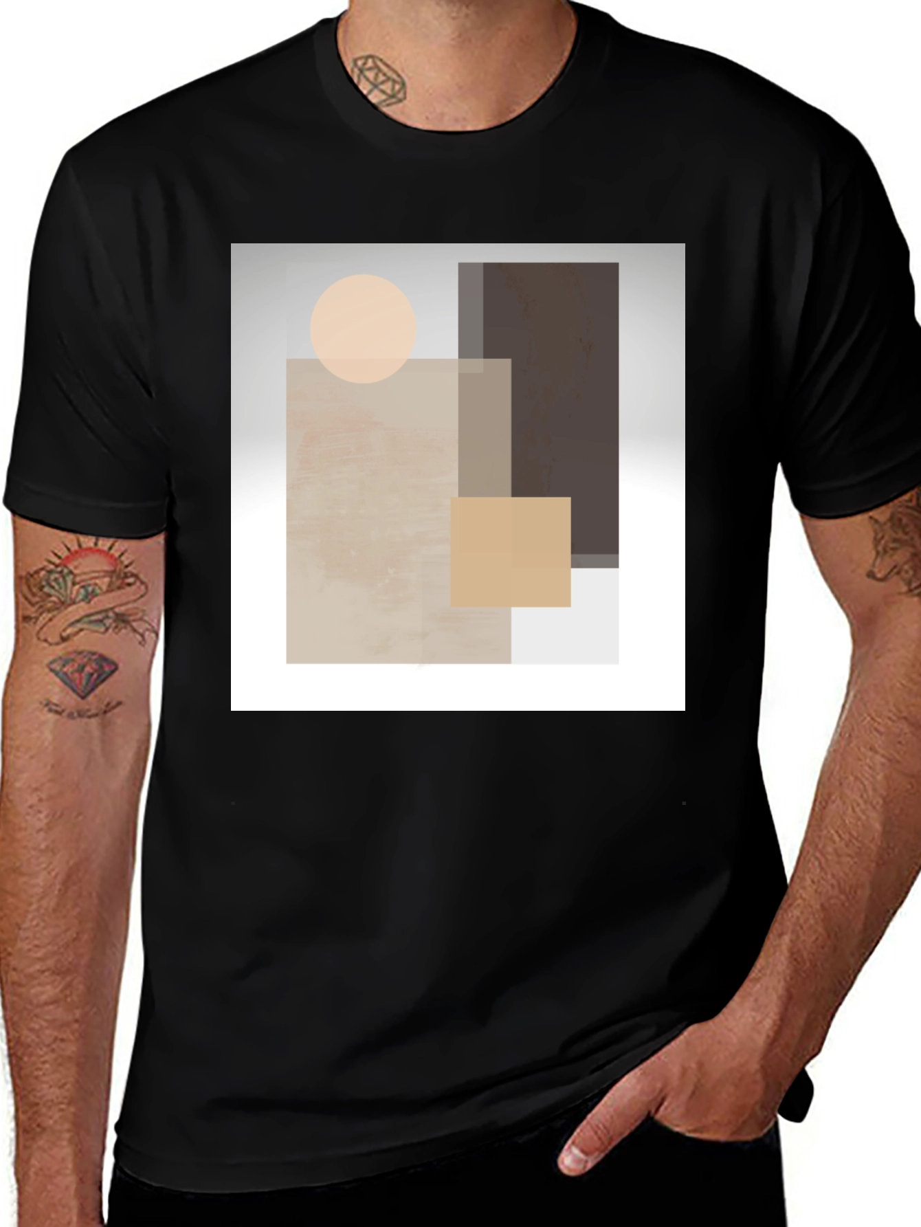 Variant 25 of Abstract Geometric Graphic Tee - Modern Minimalist Design