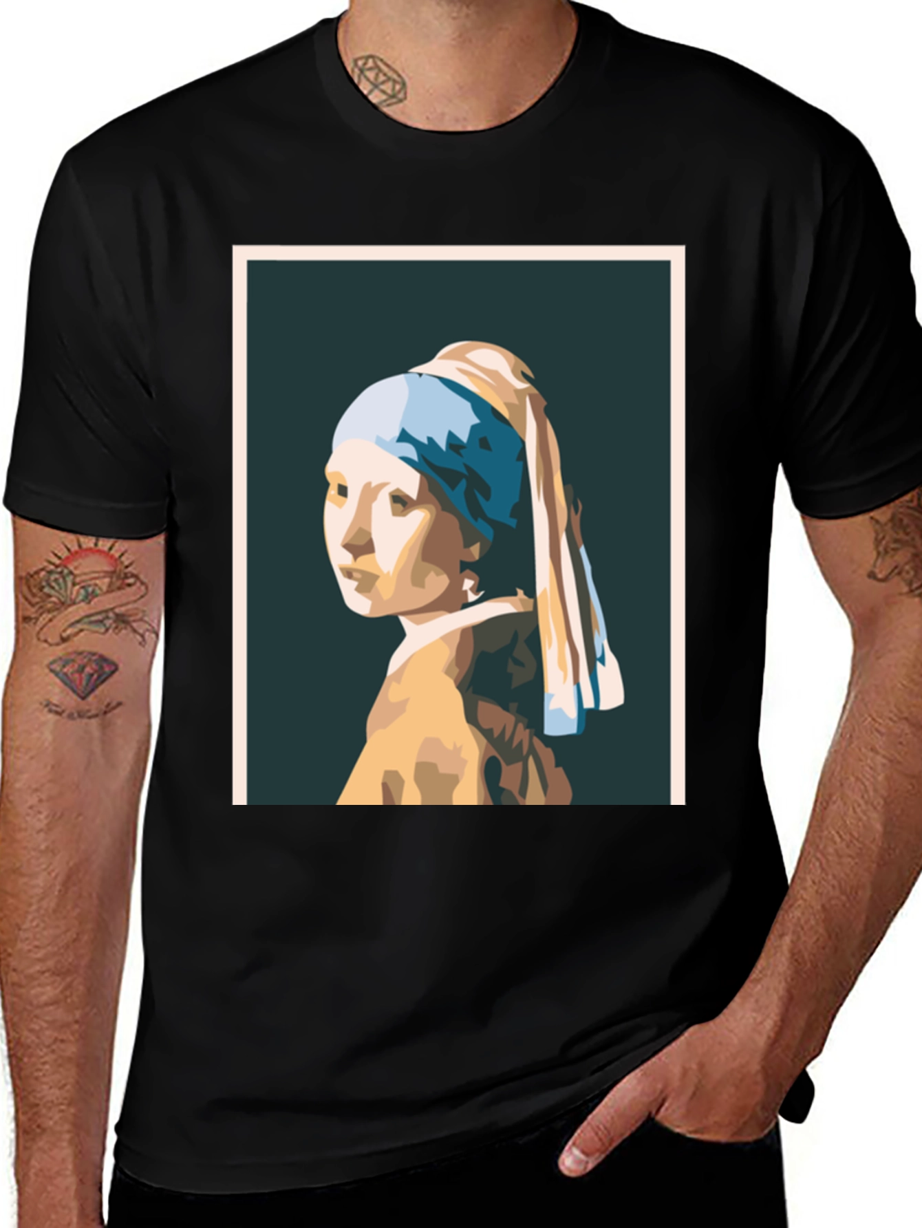 Variant 4 of Girl with a Pearl Earring Graphic T-Shirt