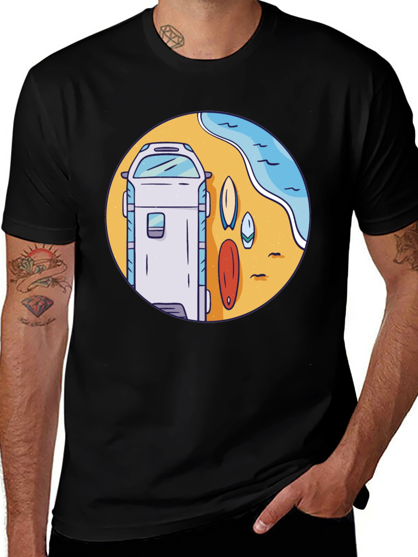 Surf Van Graphic T-Shirt - Beach Vibes