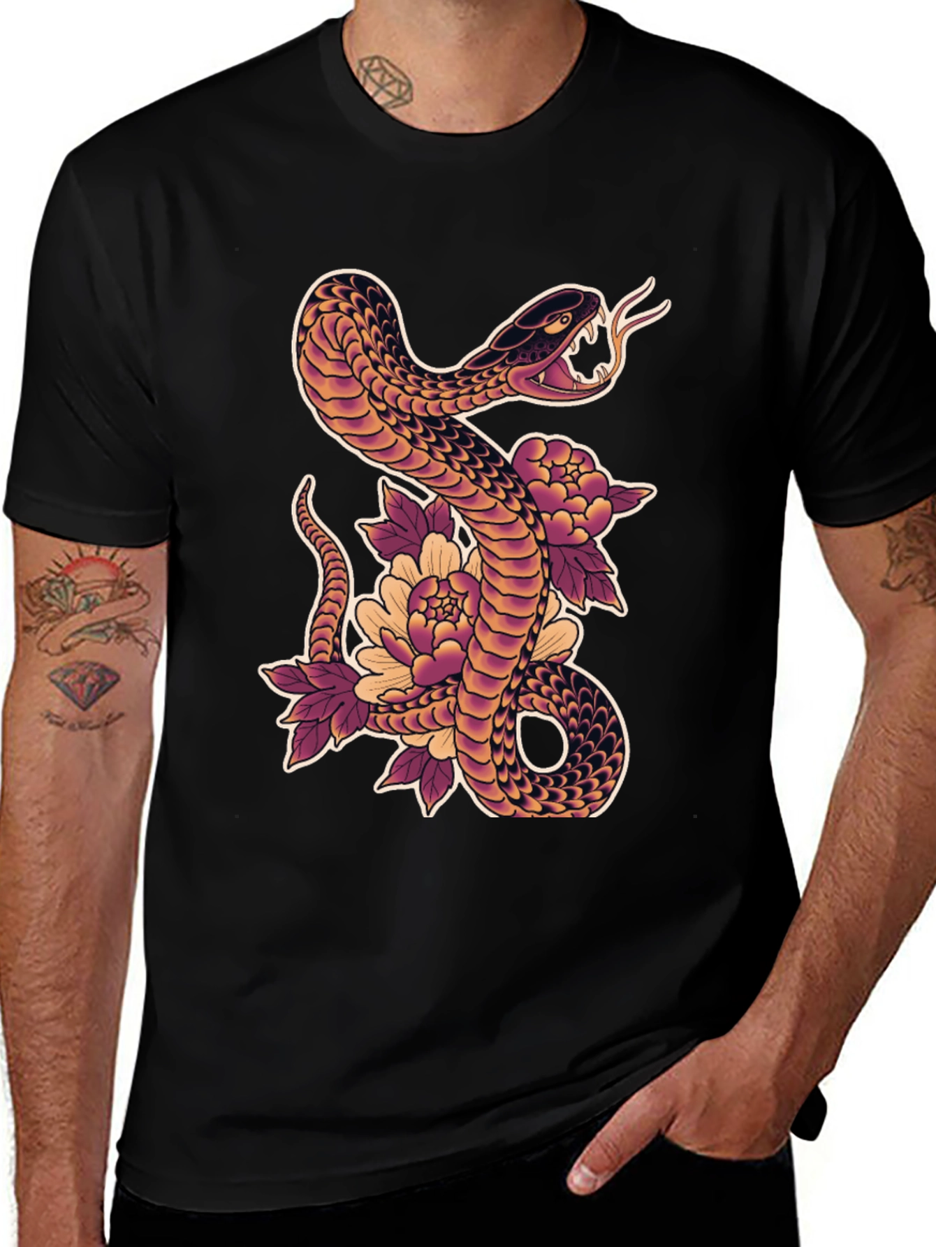 Variant 30 of Snake & Flower Graphic T-Shirt
