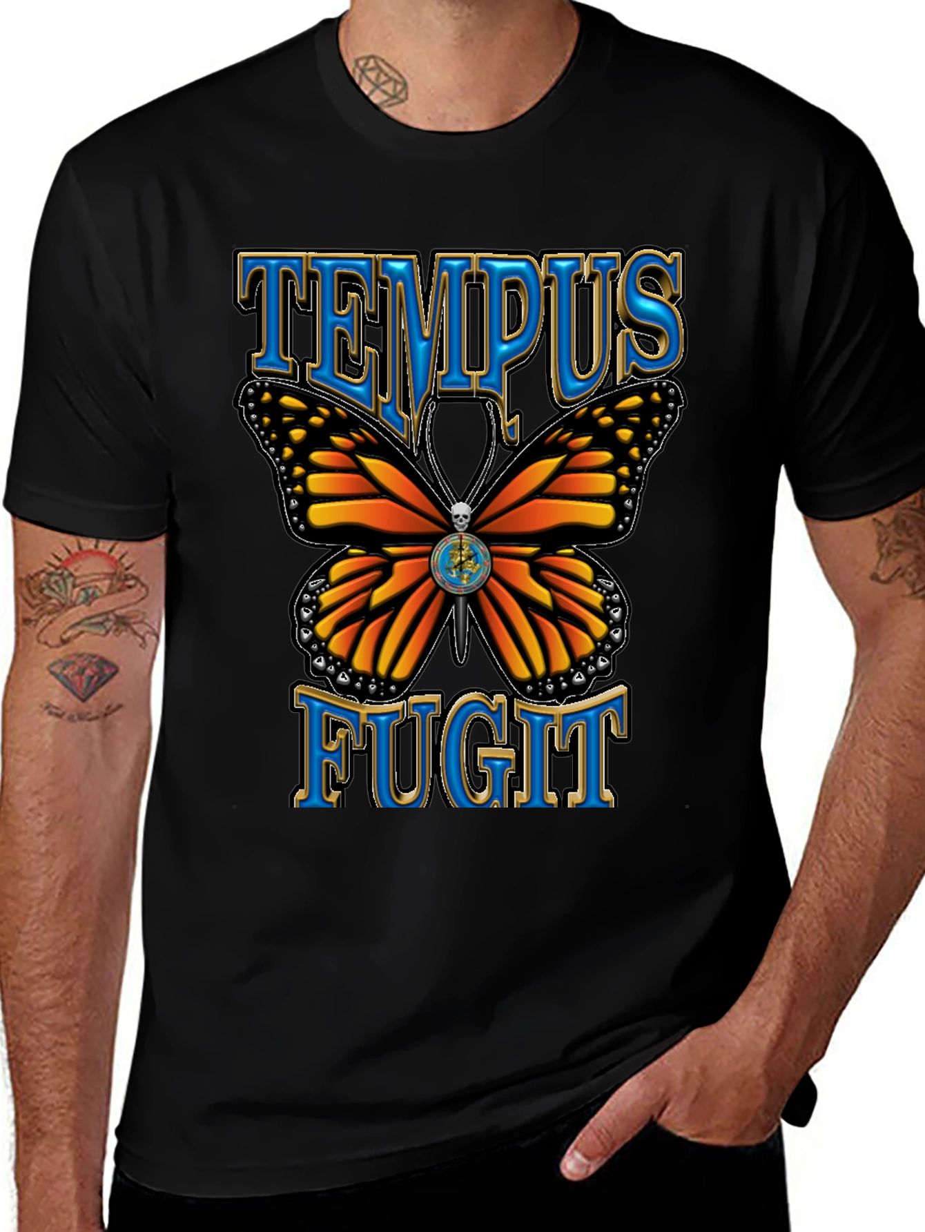 Variant 7 of Tempus Fugit Butterfly Graphic T-Shirt