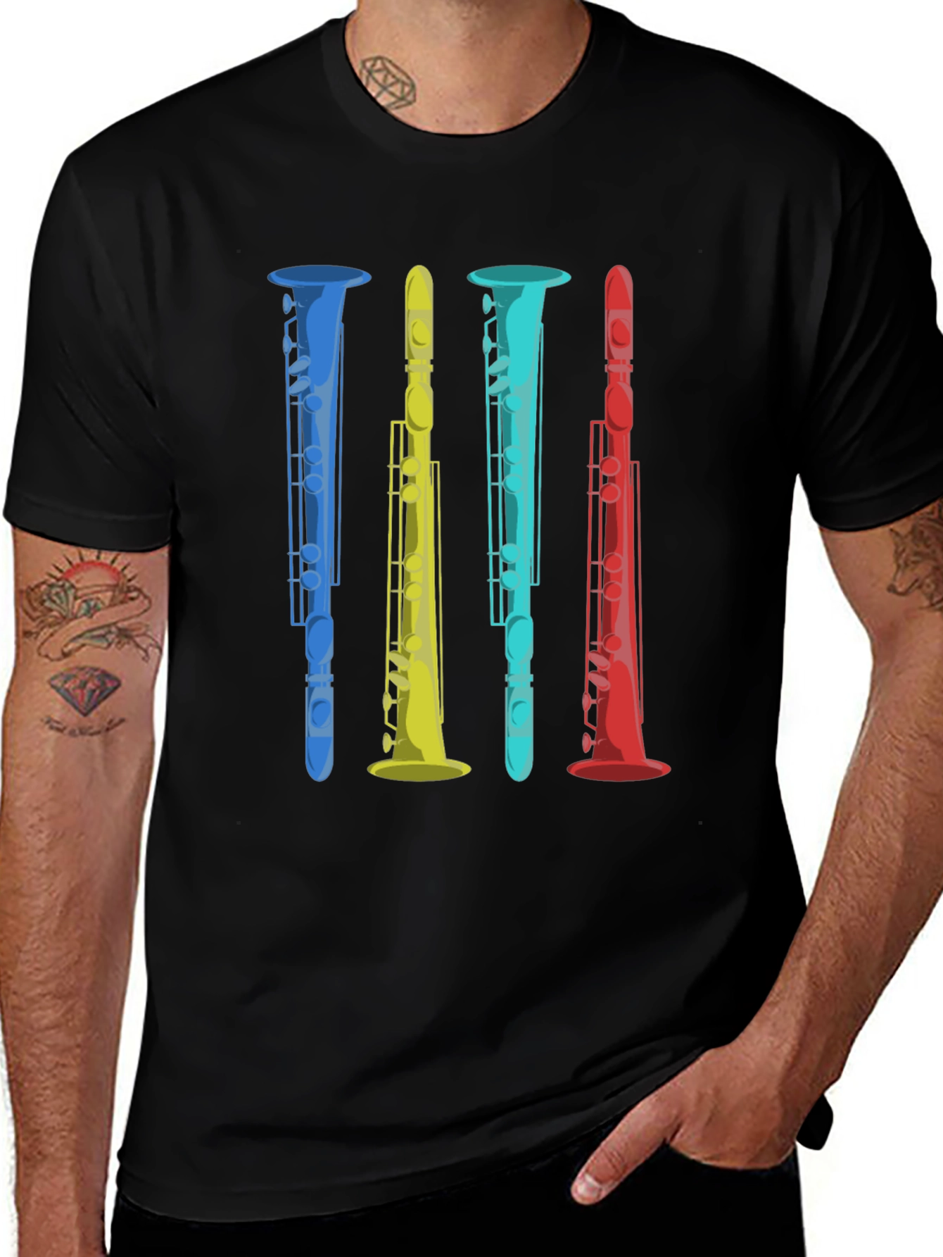 Variant 3 of Colorful Clarinet Music Lover T-Shirt