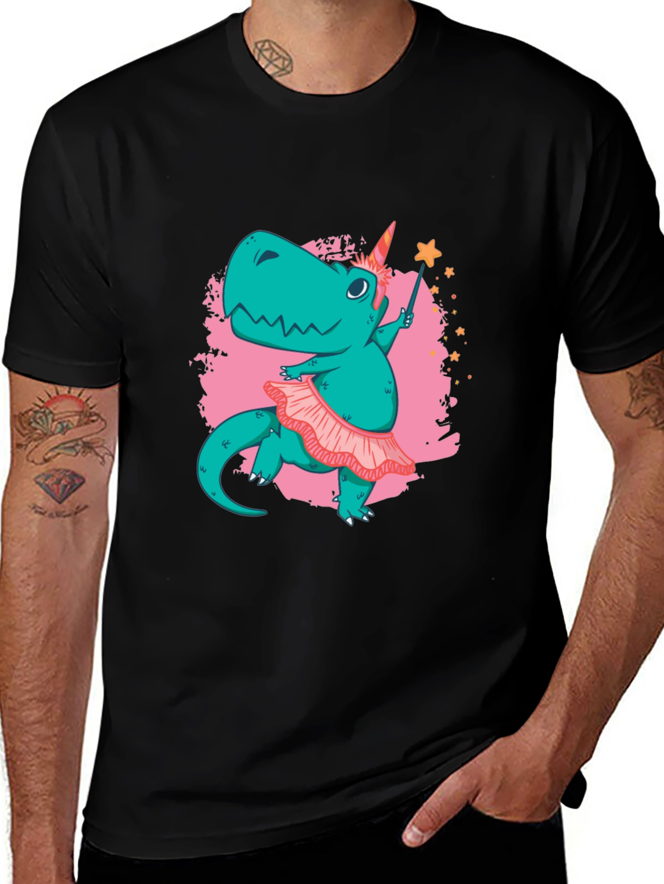 Variant 12 of Dino Unicorn T-Shirt - Magical Ballerina Design