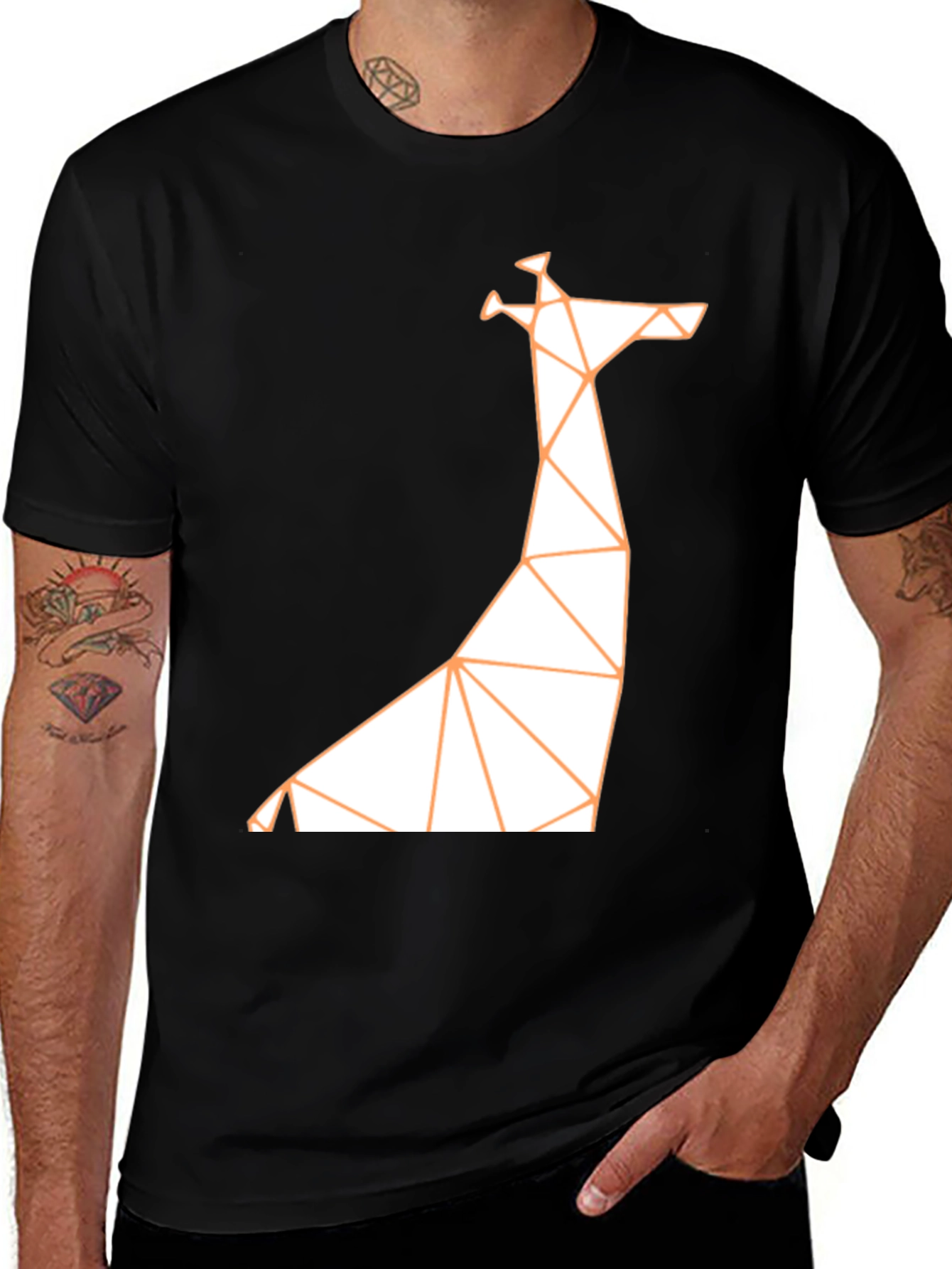 Variant 25 of Geometric Giraffe T-Shirt - Modern Art Tee