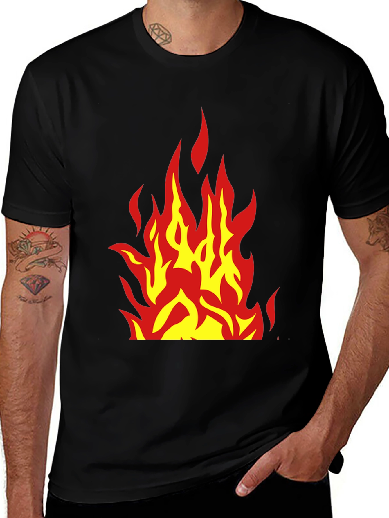 Variant 20 of Flaming Hot Black T-Shirt