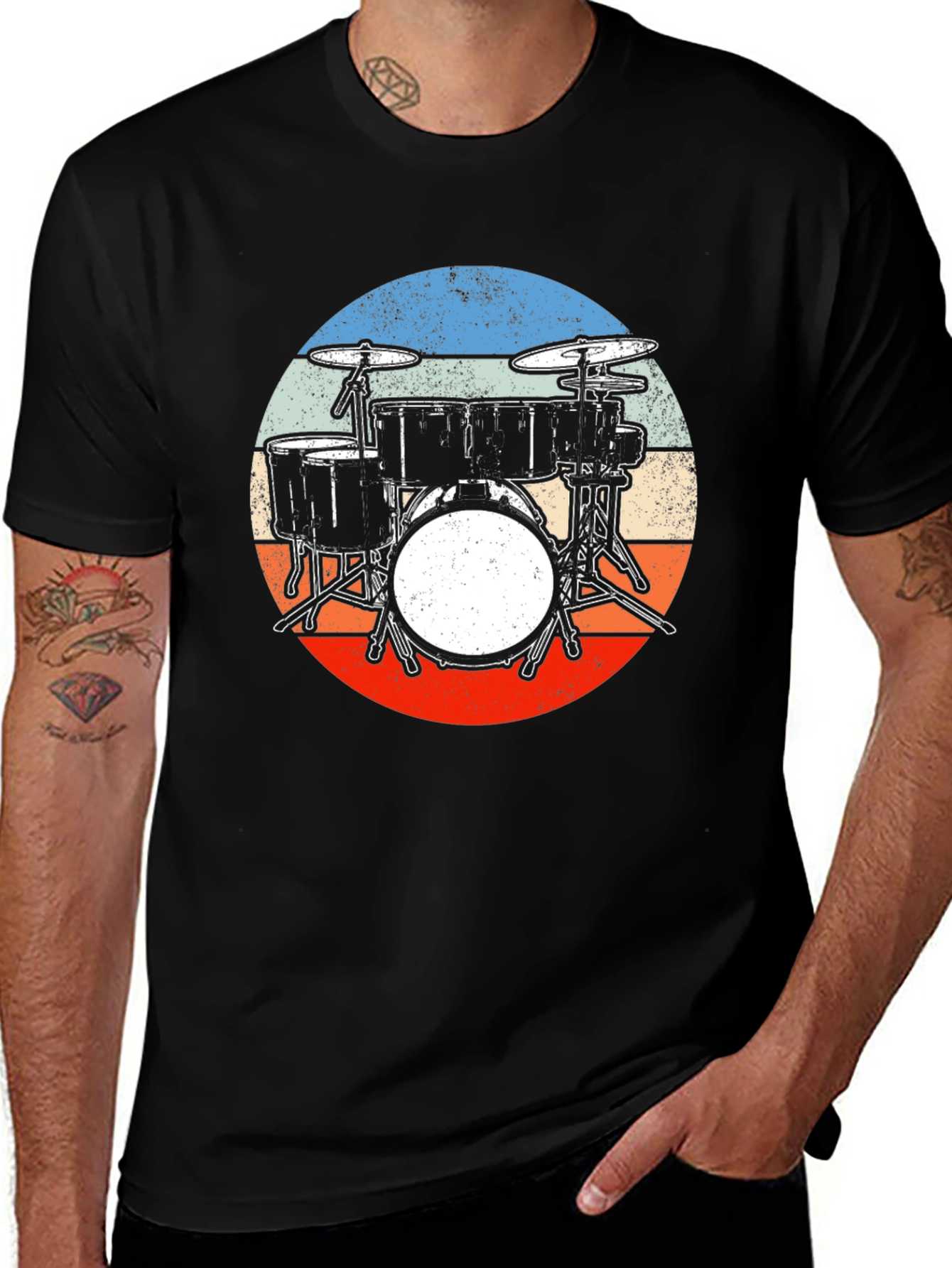 Variant 2 of Retro Drum Set Graphic Tee