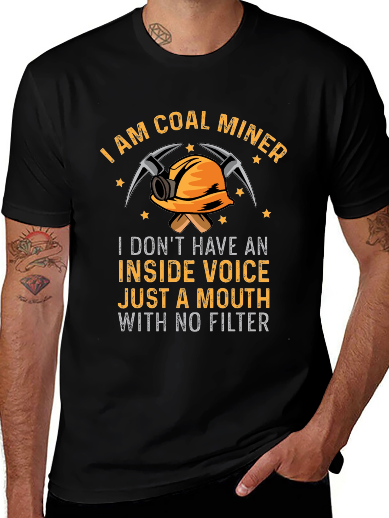 Variant 2 of Coal Miner T-Shirt - Inside Voice, No Filter