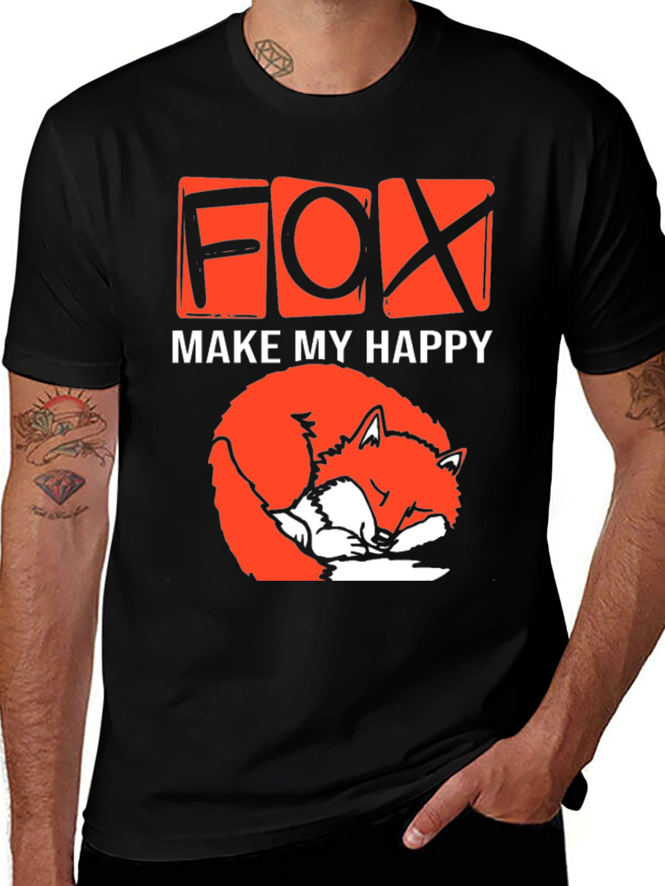Variant 30 of Cute Fox Make My Happy Graphic T-Shirt