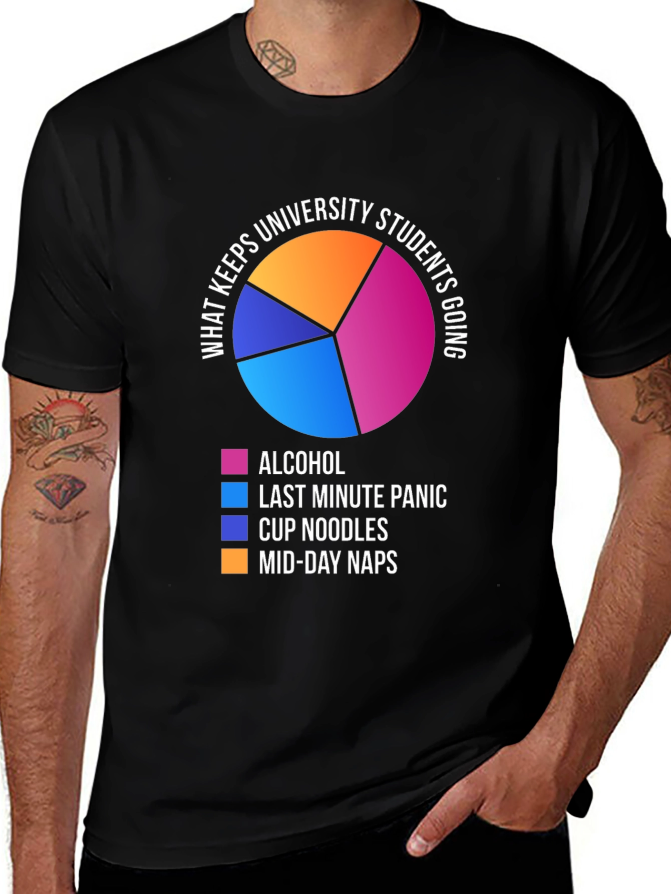 Variant 21 of University Student Pie Chart T-Shirt