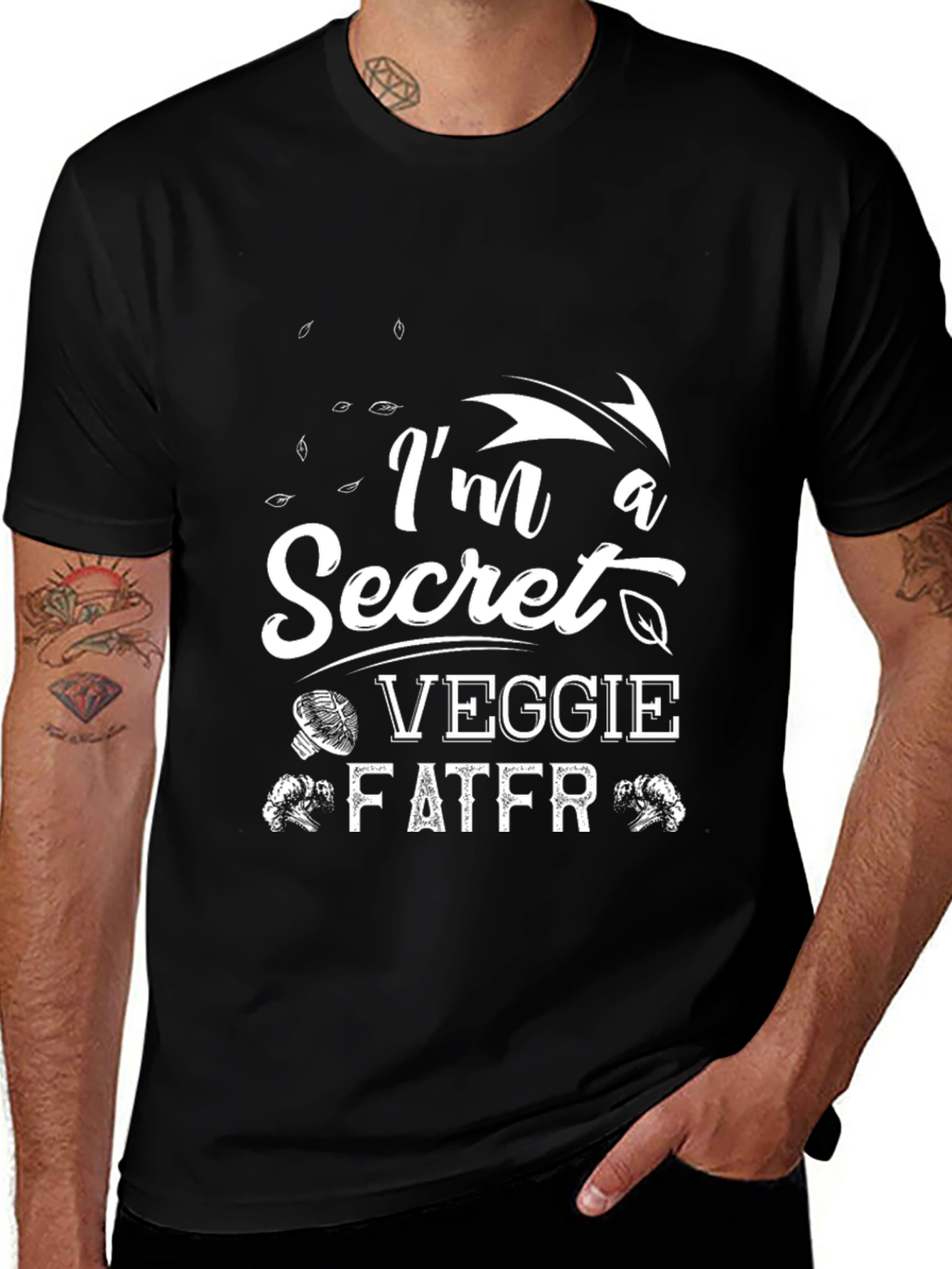 Variant 29 of I'm a Secret Veggie Fater T-Shirt - Black