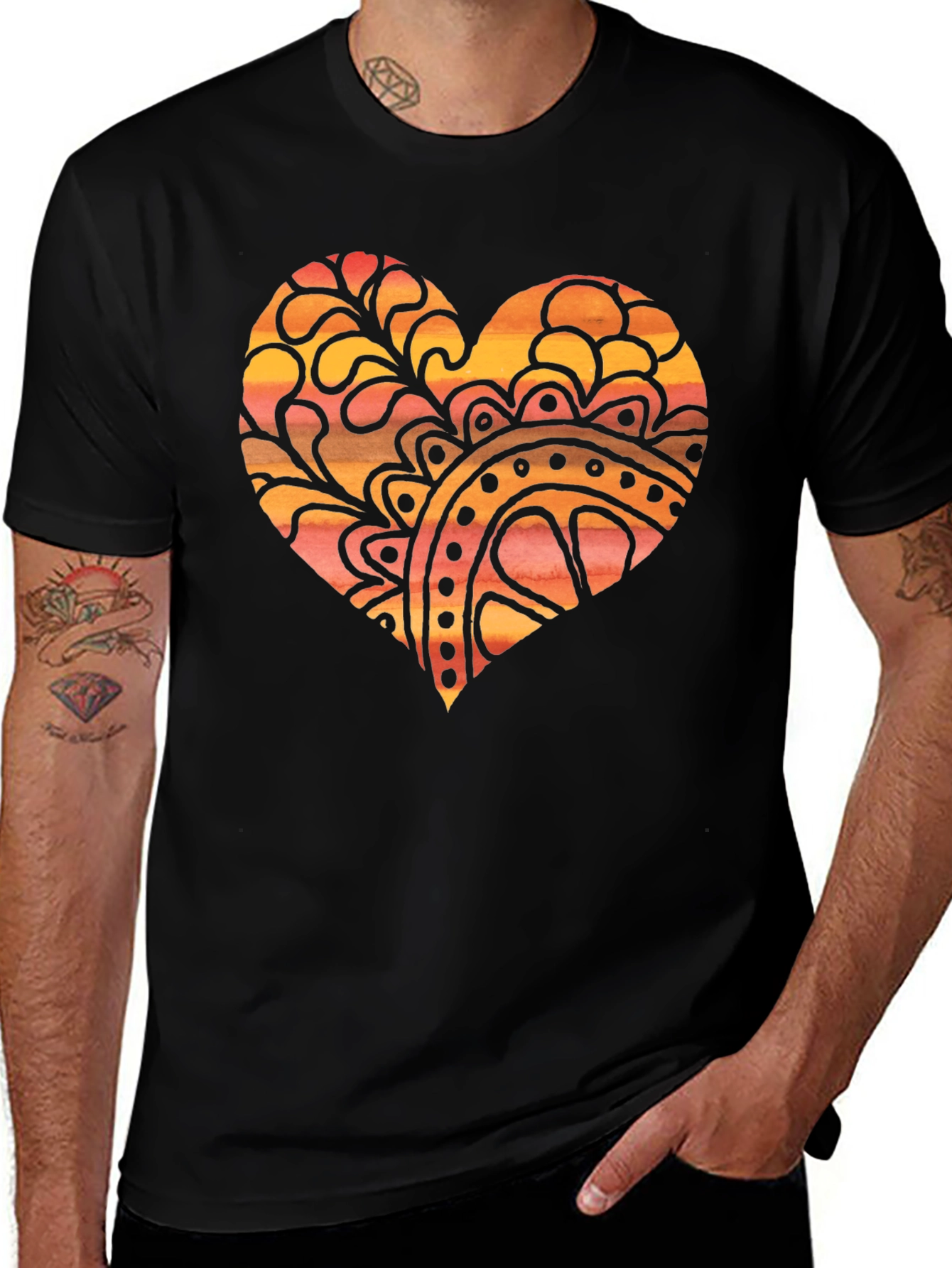 Variant 17 of Boho Heart Graphic Tee - Unique Design