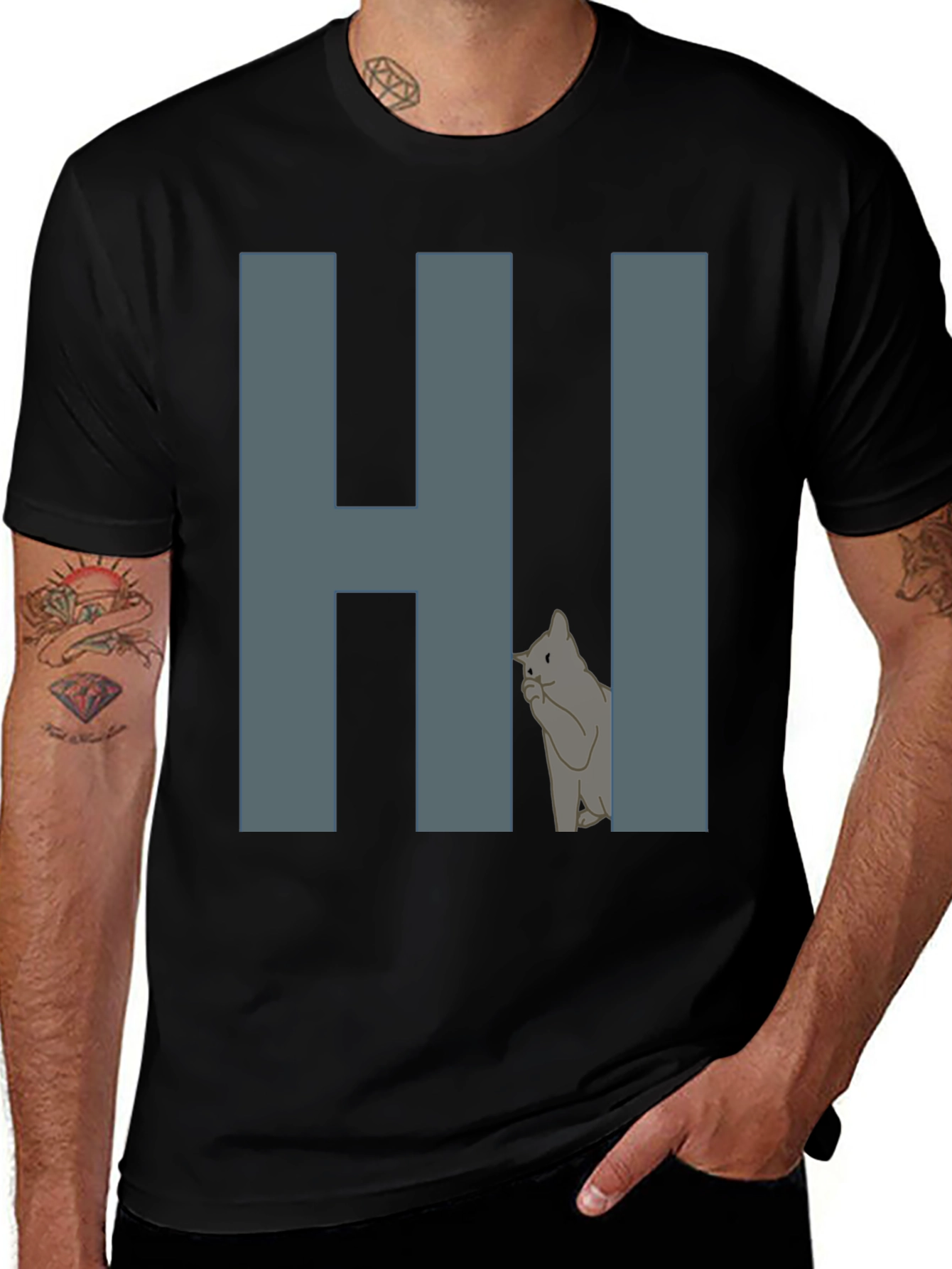 Variant 23 of Hi Cat Graphic T-Shirt - Unisex