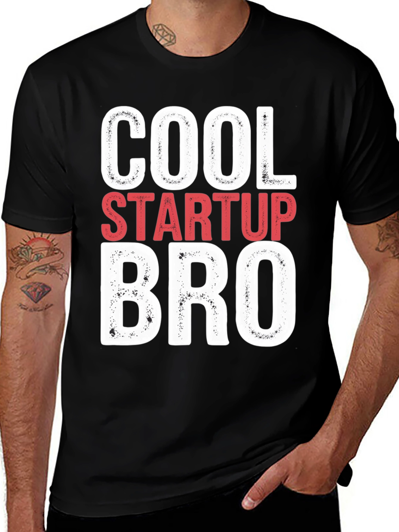 Variant 12 of Cool Startup Bro Graphic Tee - Black