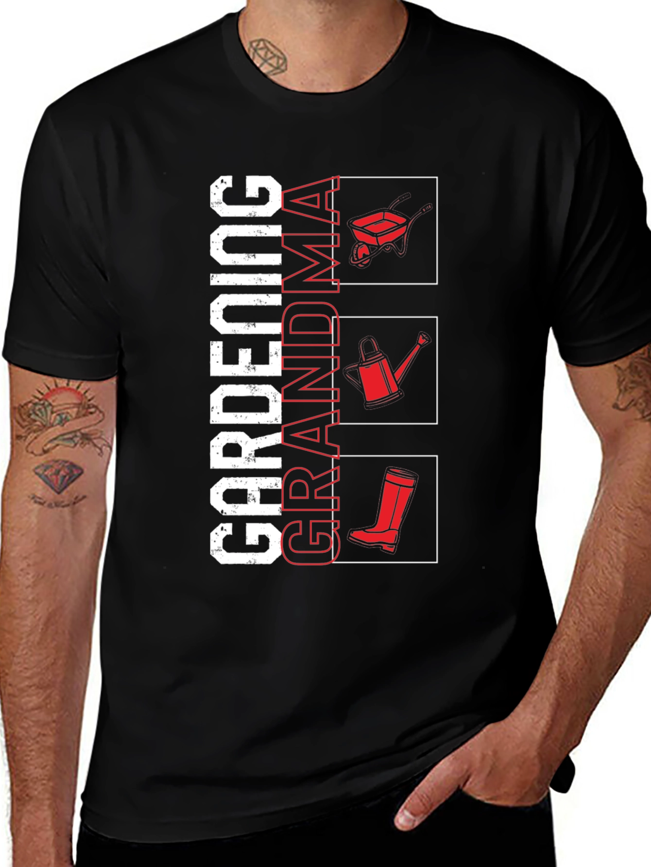 Variant 14 of Gardening Grandma T-Shirt - Black Graphic Tee