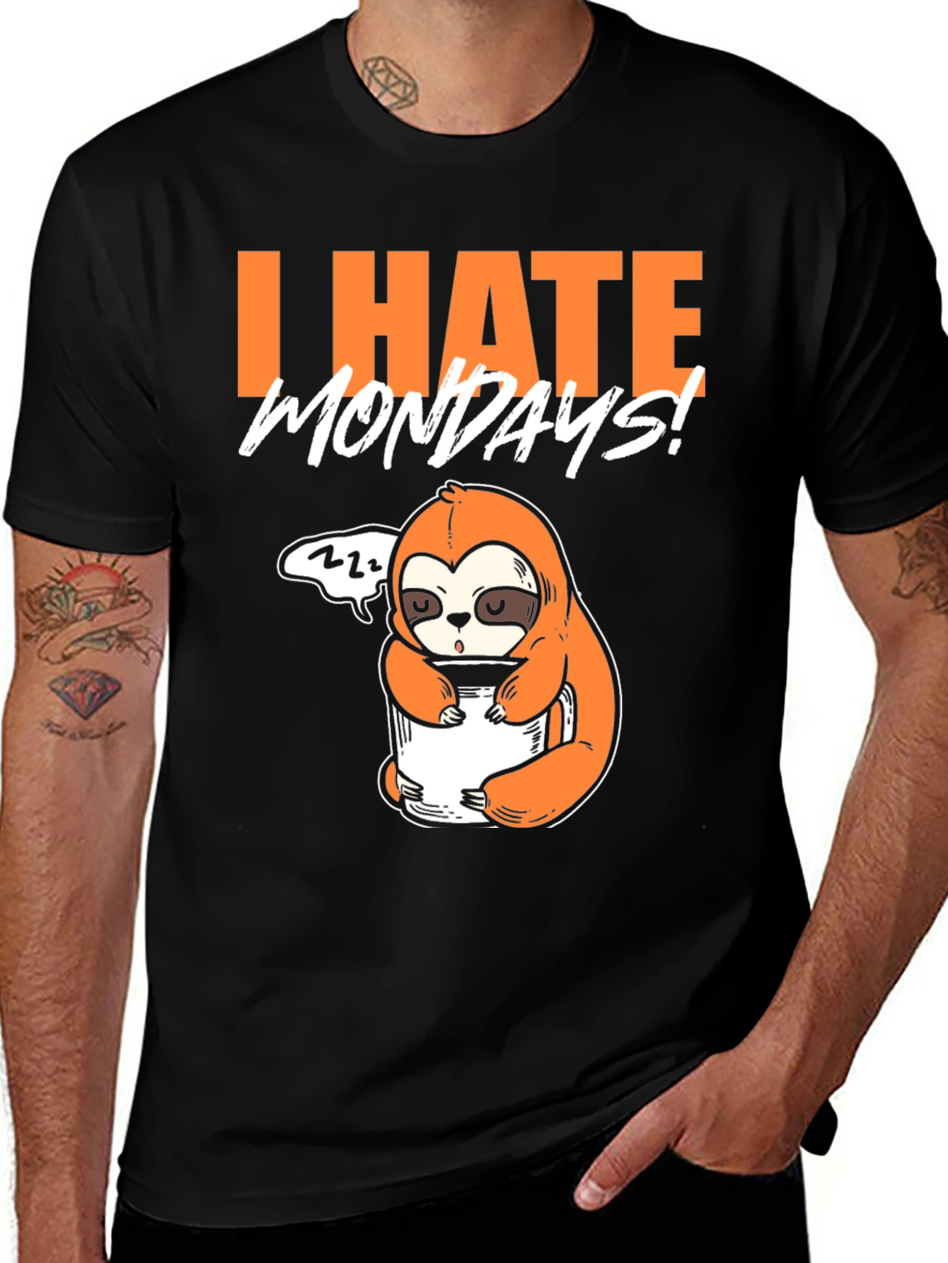 Variant 19 of I Hate Mondays Sloth T-Shirt - Funny Graphic Tee