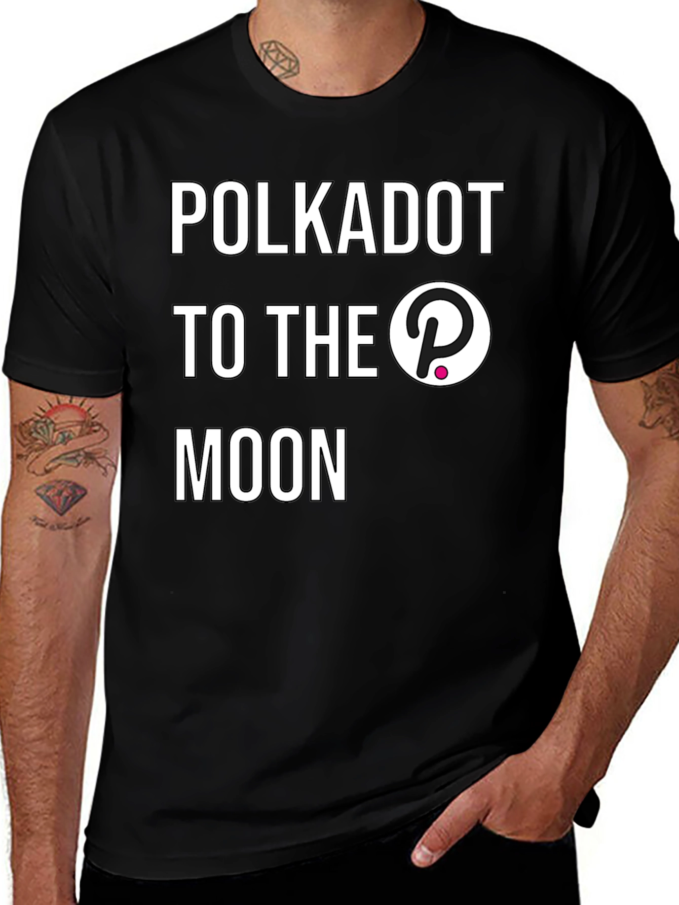 Polkadot to the Moon Black T-Shirt