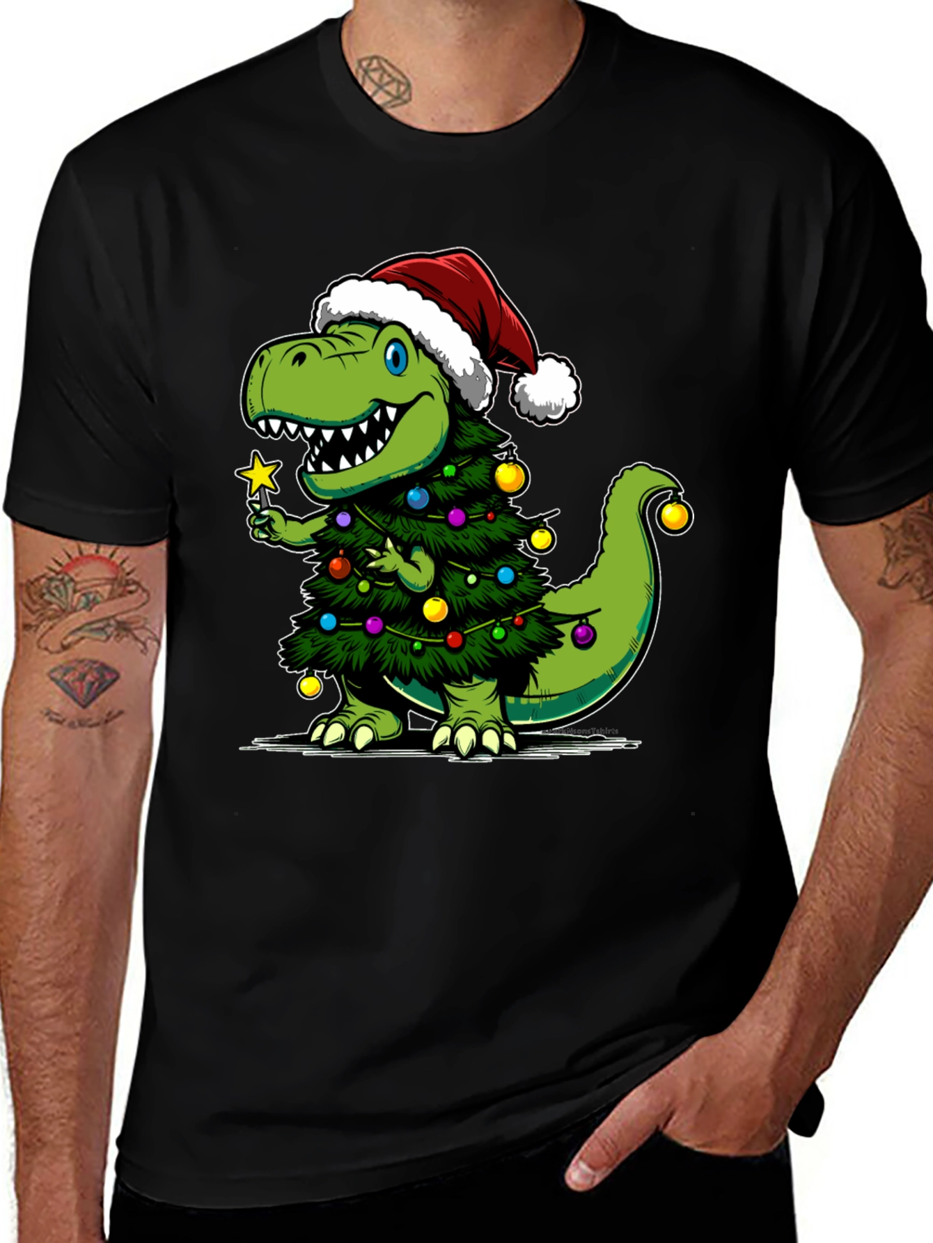 Variant 9 of Dinosaur Christmas Tree T-Shirt Funny Dino Xmas Tee