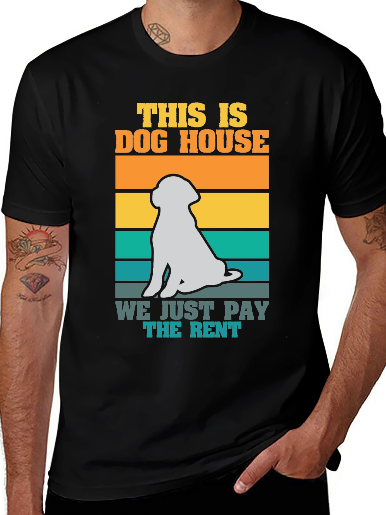 Variant 8 of Dog House, We Just Pay the Rent T-Shirt