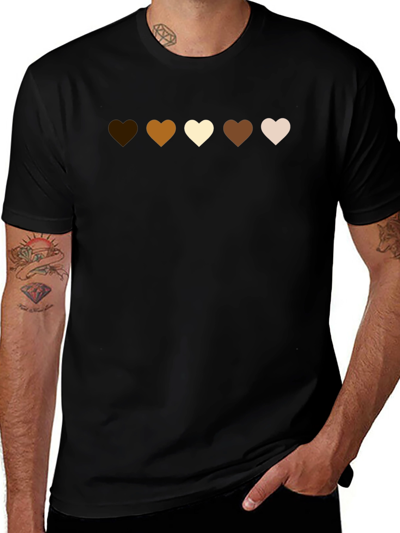 Diversity Hearts T-Shirt - Black