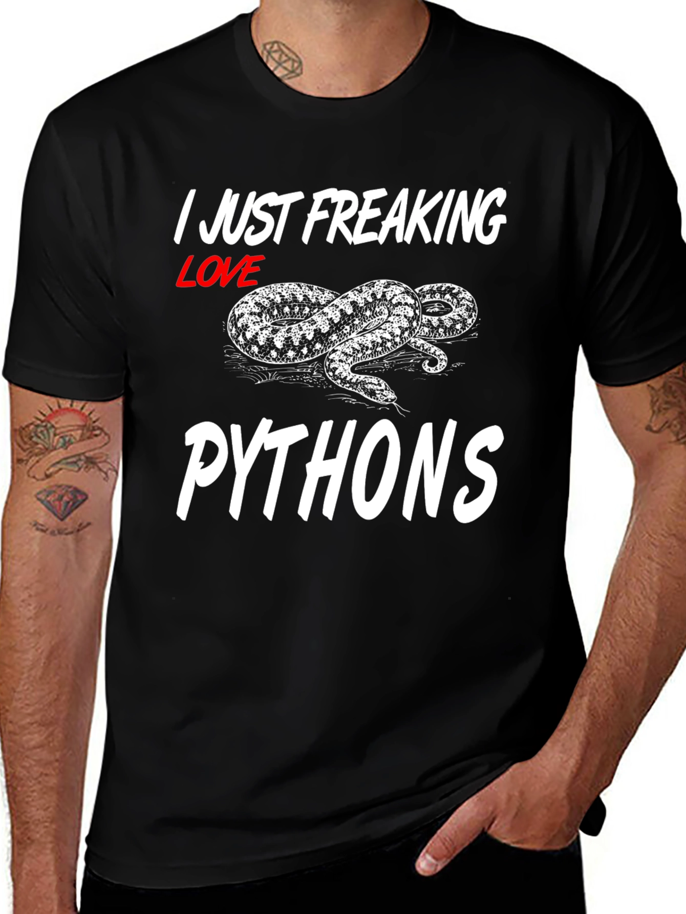 Variant 30 of I Love Freaking Pythons T-Shirt