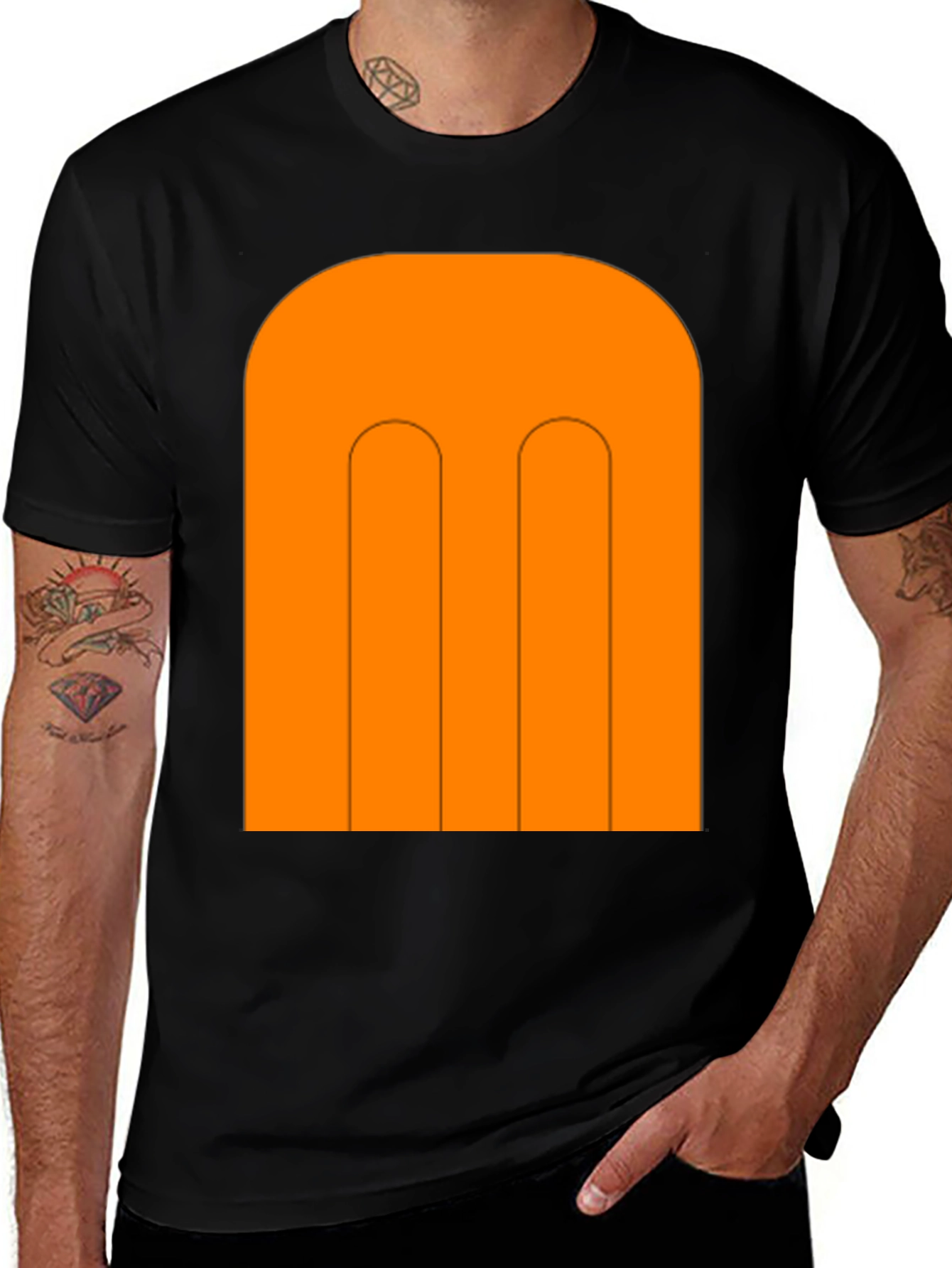 Variant 20 of Orange Retro Graphic Tee - Stylish Black Cotton T-Shirt