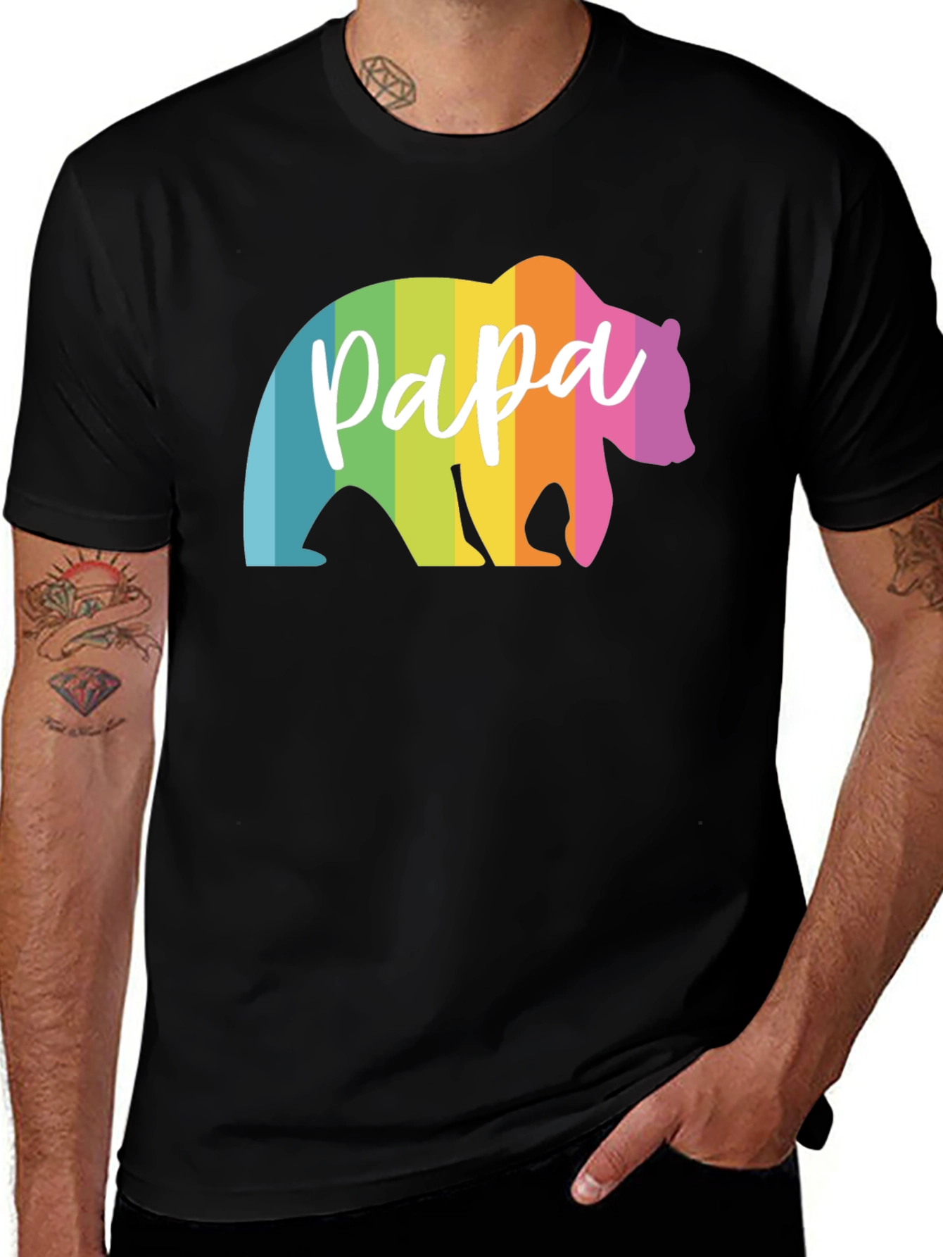 Variant 6 of Rainbow Papa Bear Graphic Tee