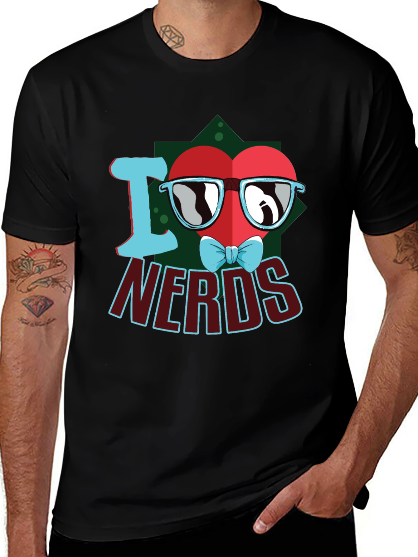 Variant 30 of I Heart Nerds Graphic Tee - Stylish Geek Chic