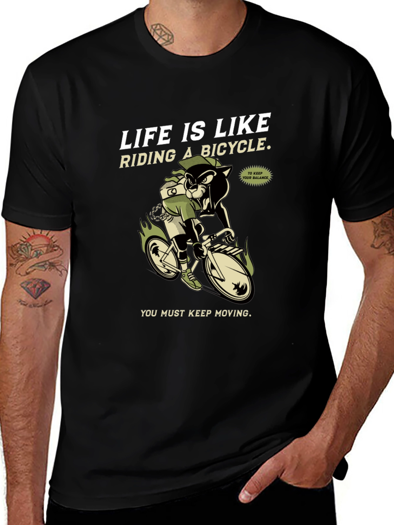 Variant 15 of Life is Like Riding a Bicycle Graphic T-Shirt