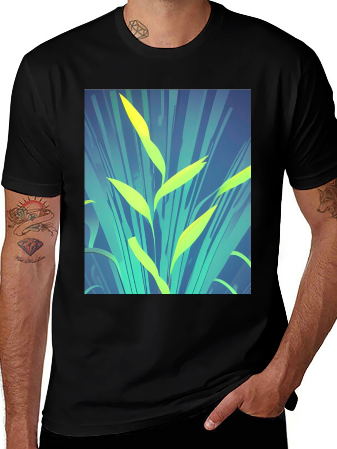 Variant 15 of Modern Plant Graphic Tee - Soft Cotton Blend, Vibrant Design