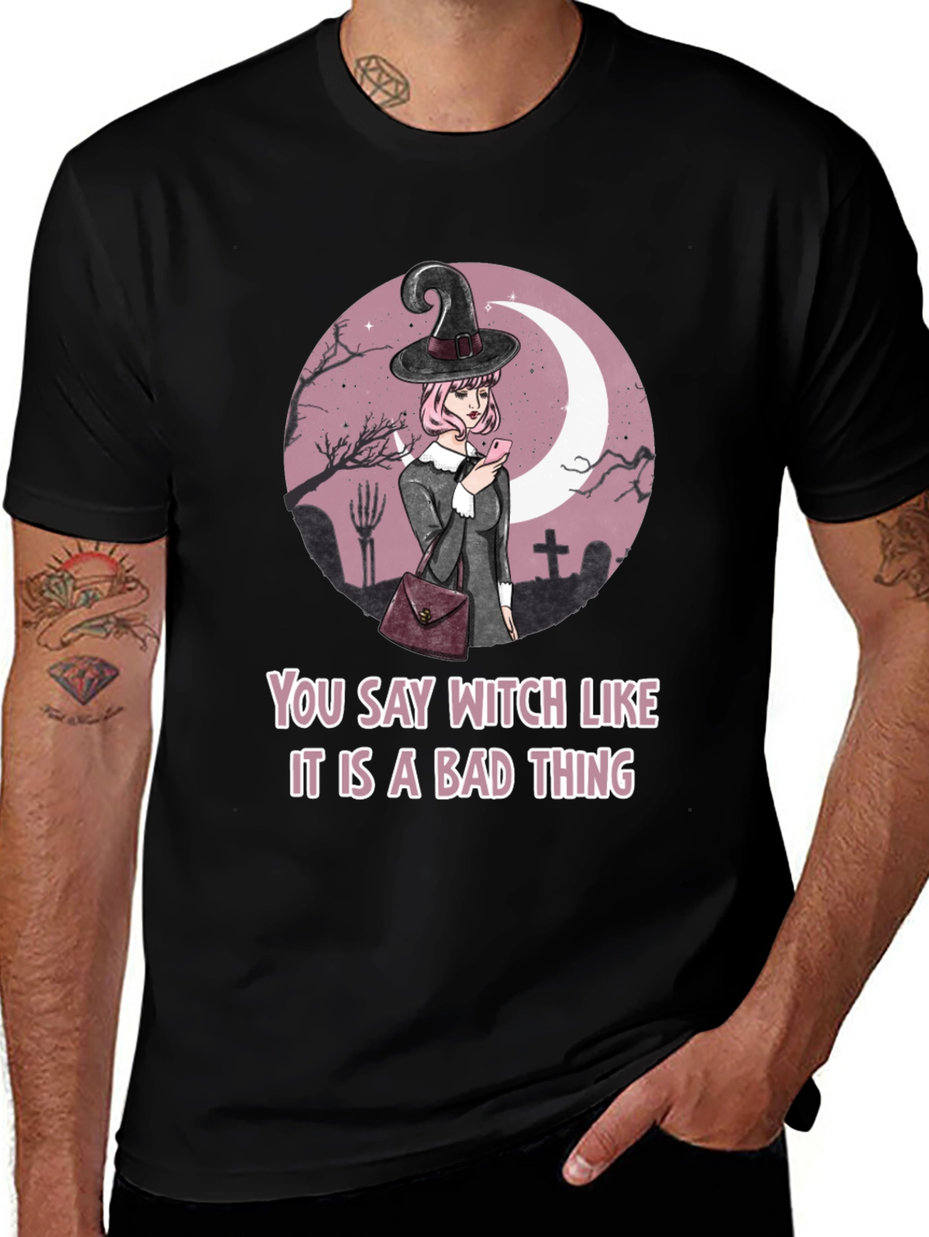 Variant 7 of Witch Graphic Tee - Halloween Humor T-Shirt