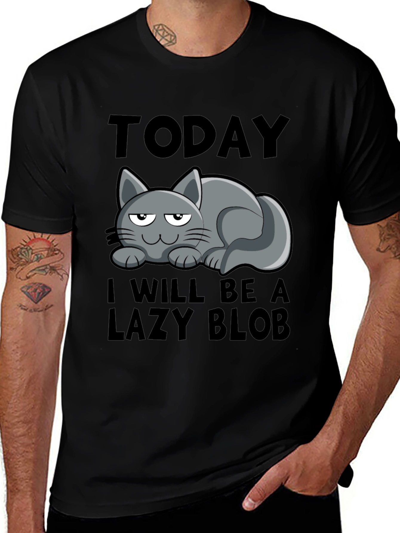 Variant 17 of Lazy Blob Cat Graphic T-Shirt - Comfy Everyday Tee