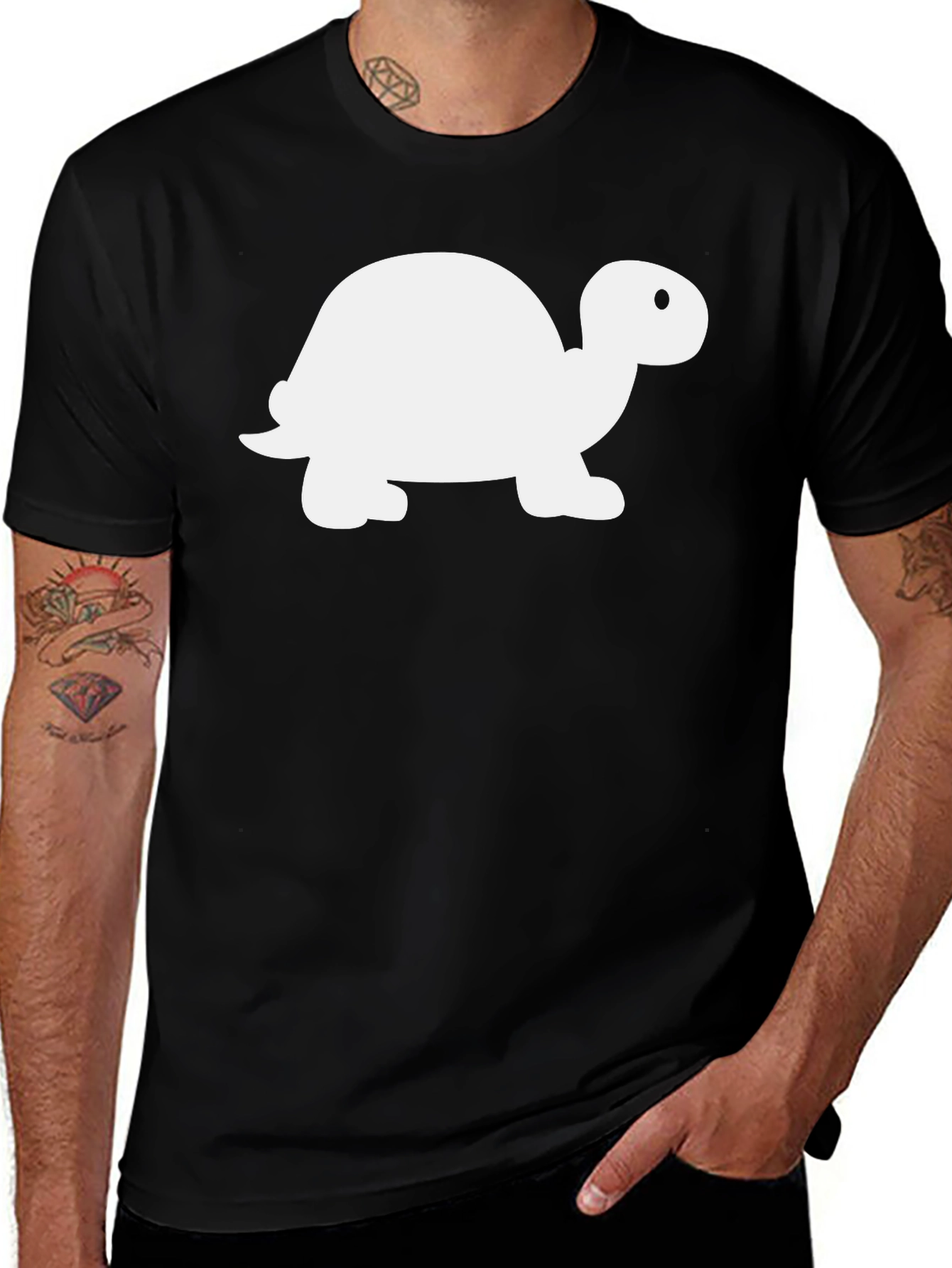 Black Turtle Graphic Tee - Black Cotton Comfort main image
