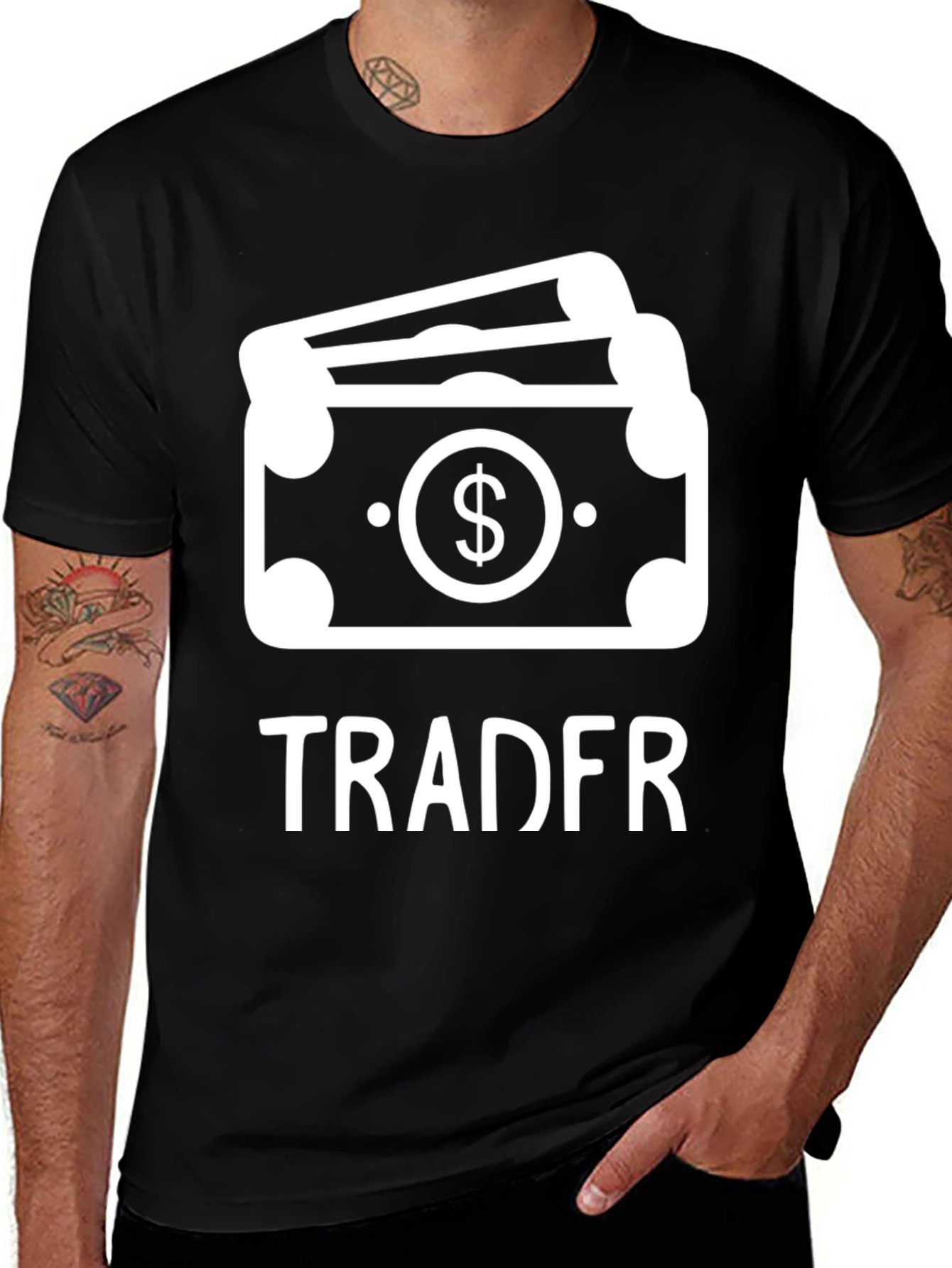 TRADFR Graphic T-Shirt - Black Cotton Blend