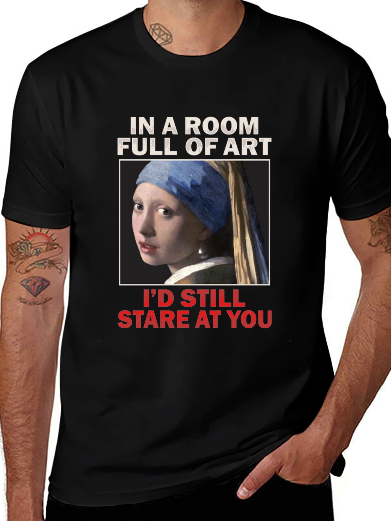 Variant 3 of Art Lover's T-Shirt: Girl with a Pearl Earring