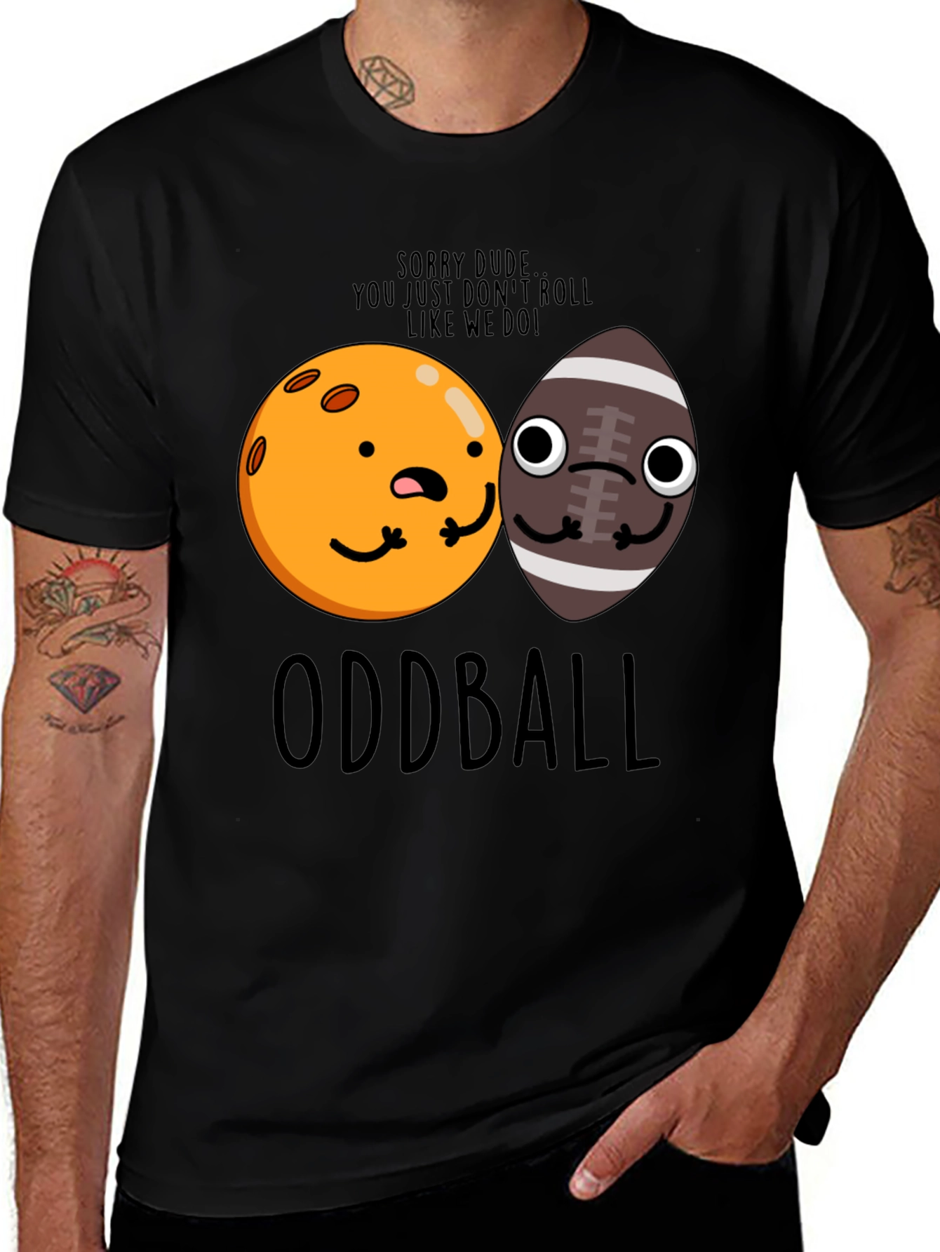 Variant 14 of Oddball Graphic T-Shirt - Funny Cartoon Balls Tee
